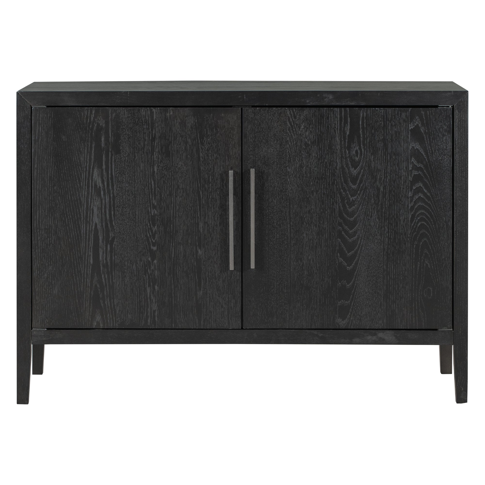 34" Tall MDF 2-Door Accent Cabinet with 2 Metal Handles