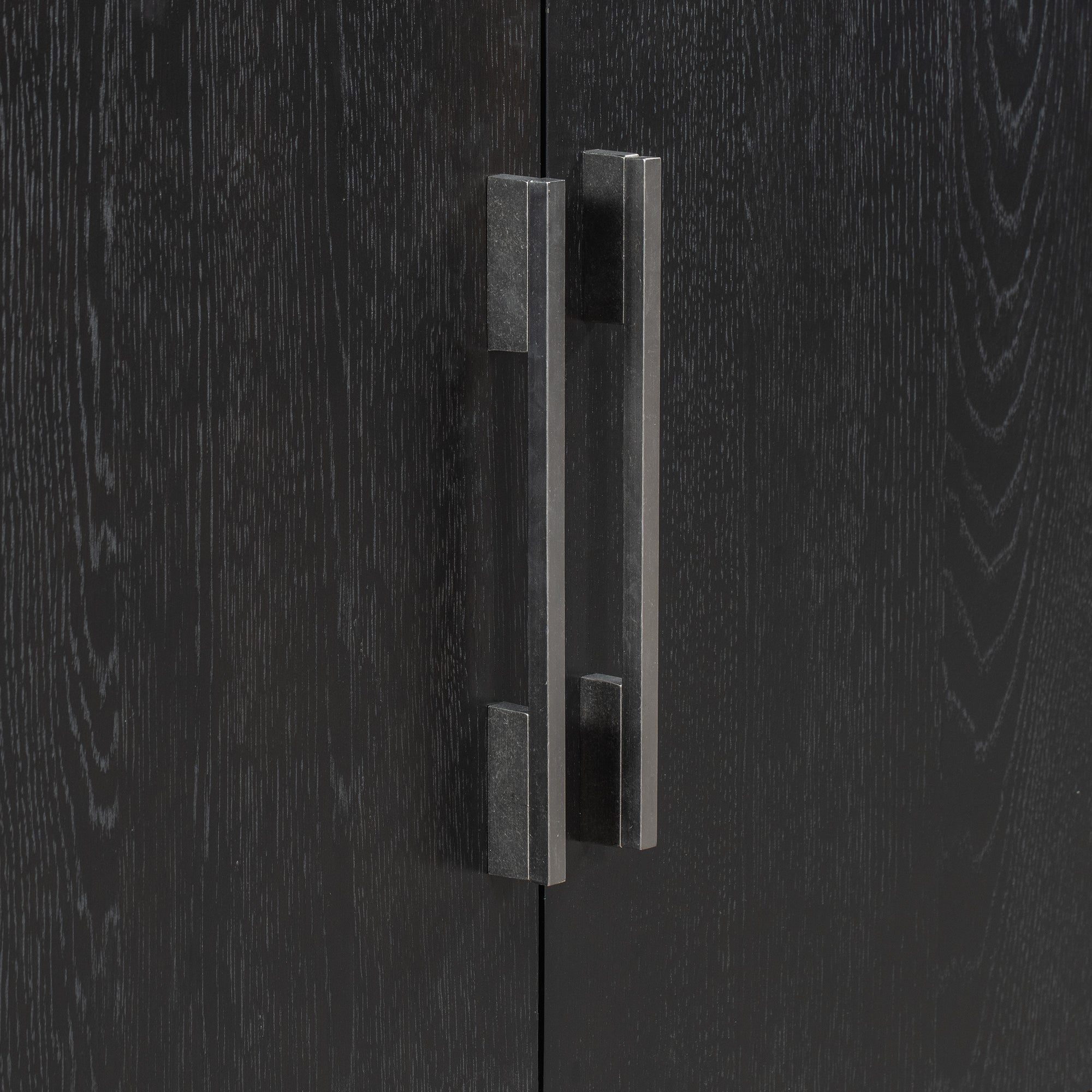 34" Tall MDF 2-Door Accent Cabinet with 2 Metal Handles