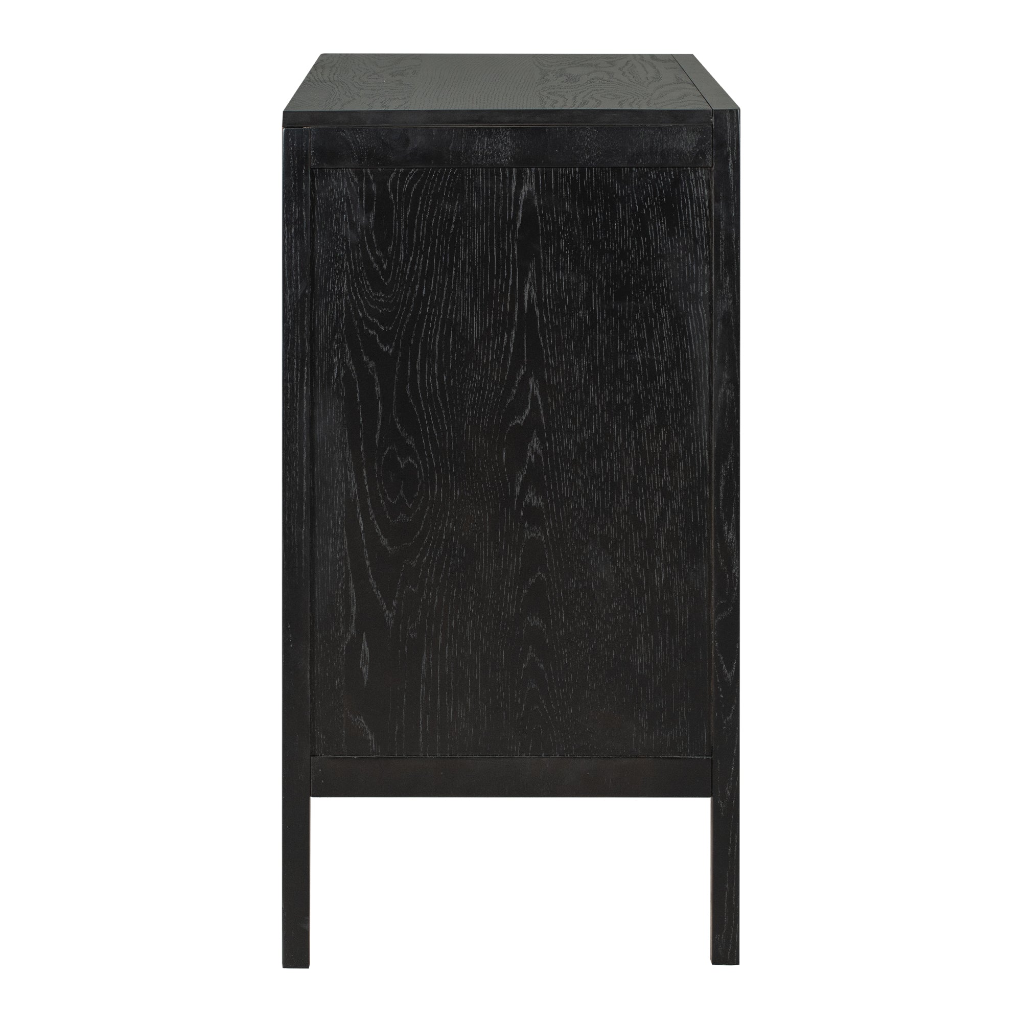 34" Tall MDF 2-Door Accent Cabinet with 2 Metal Handles