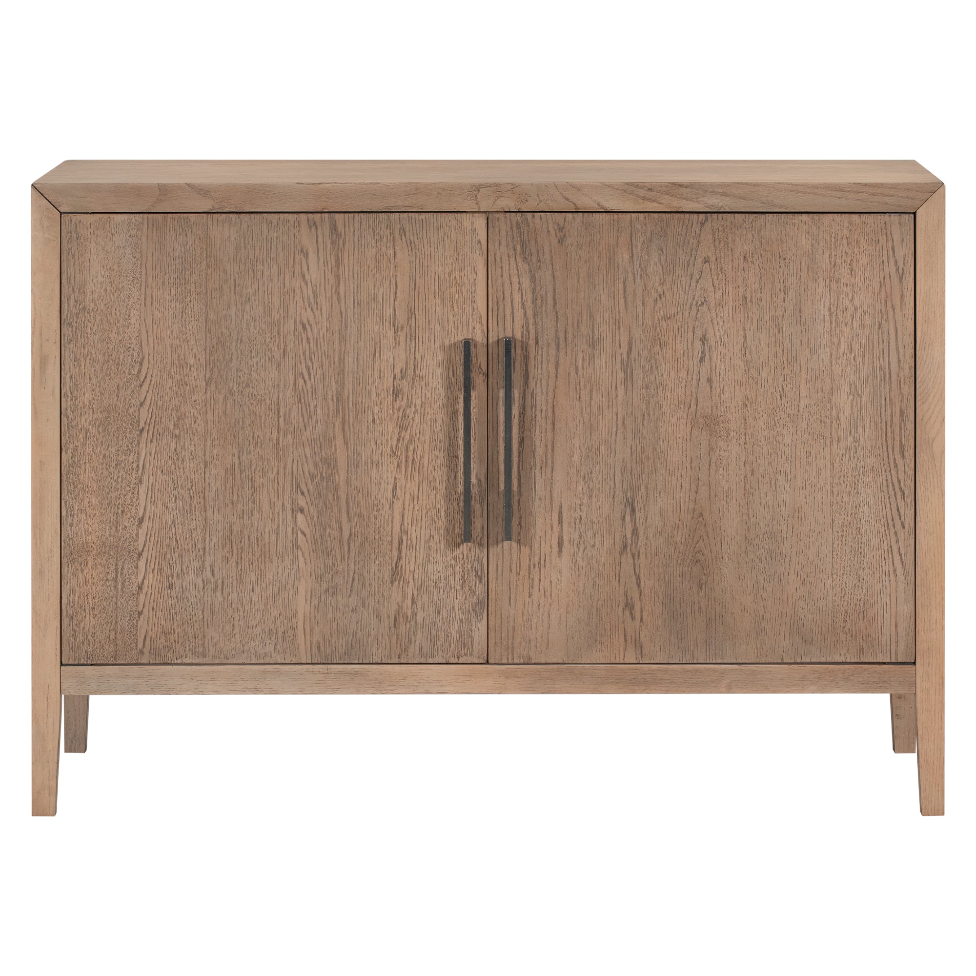 34" Tall MDF 2-Door Accent Cabinet with 2 Metal Handles