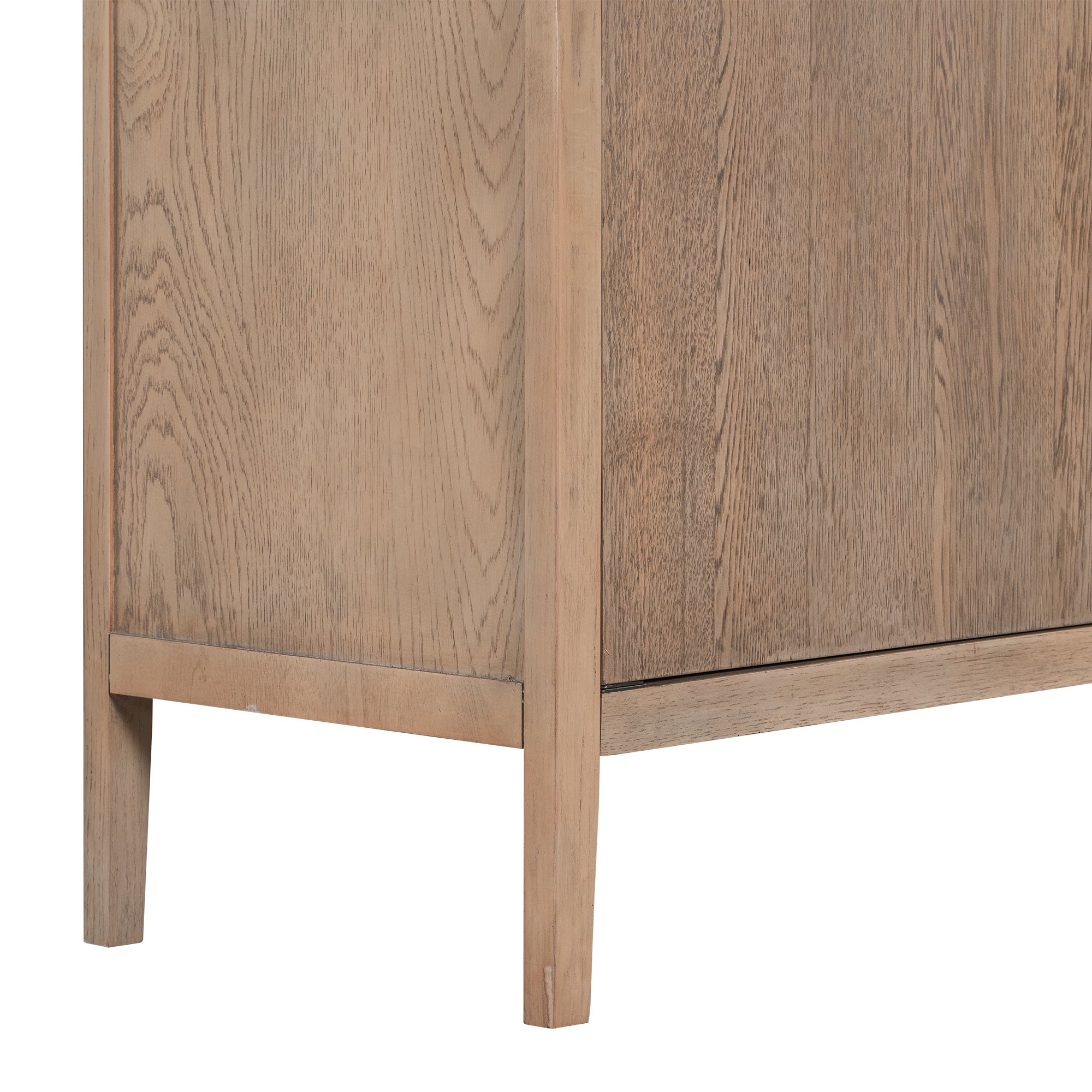 34" Tall MDF 2-Door Accent Cabinet with 2 Metal Handles