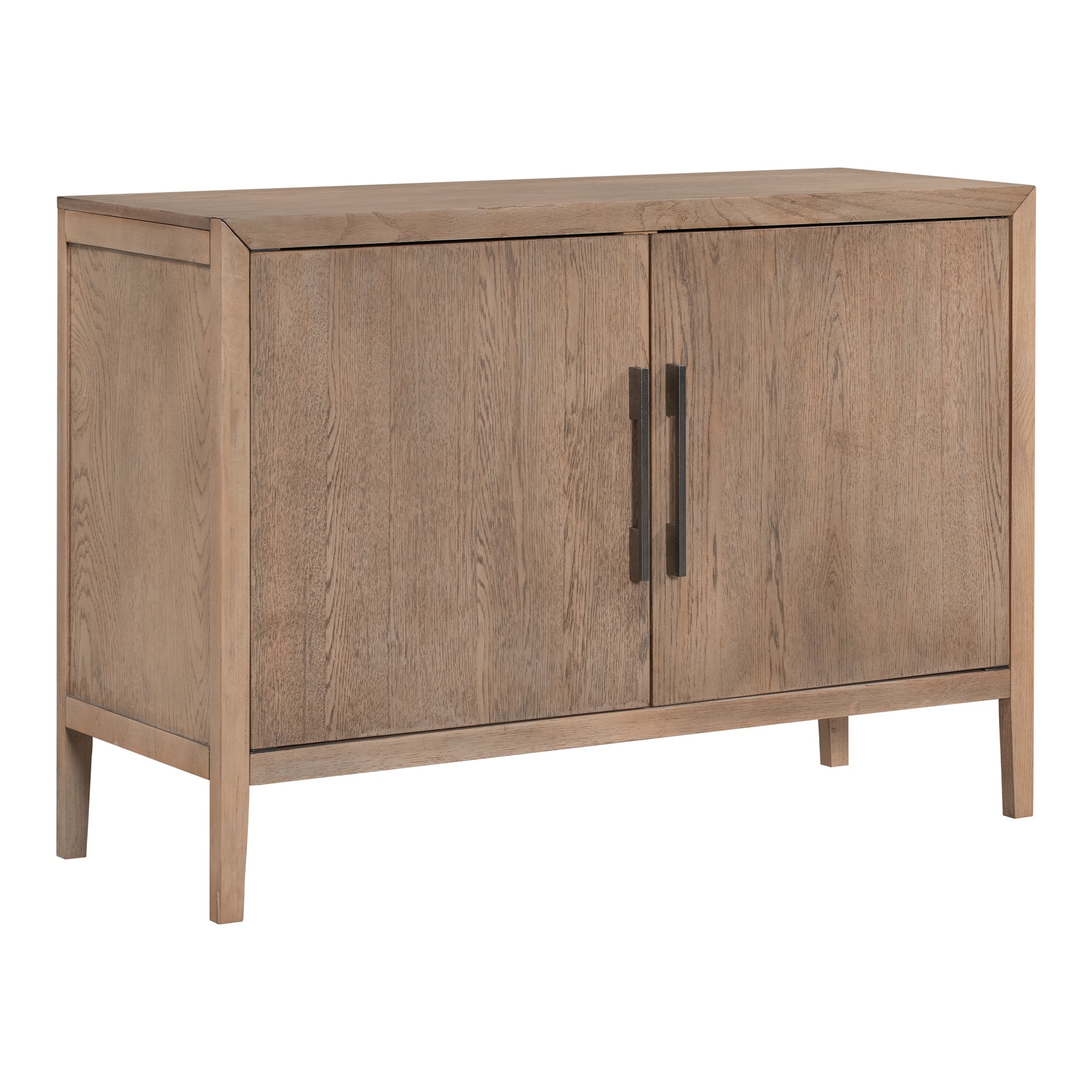 34" Tall MDF 2-Door Accent Cabinet with 2 Metal Handles