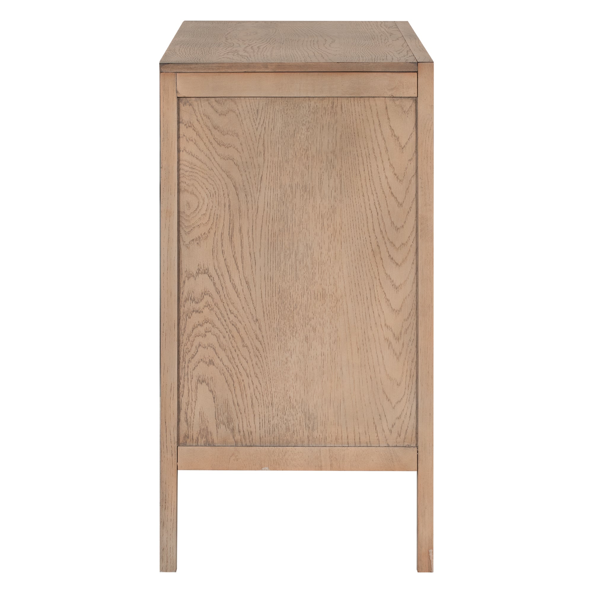 34" Tall MDF 2-Door Accent Cabinet with 2 Metal Handles