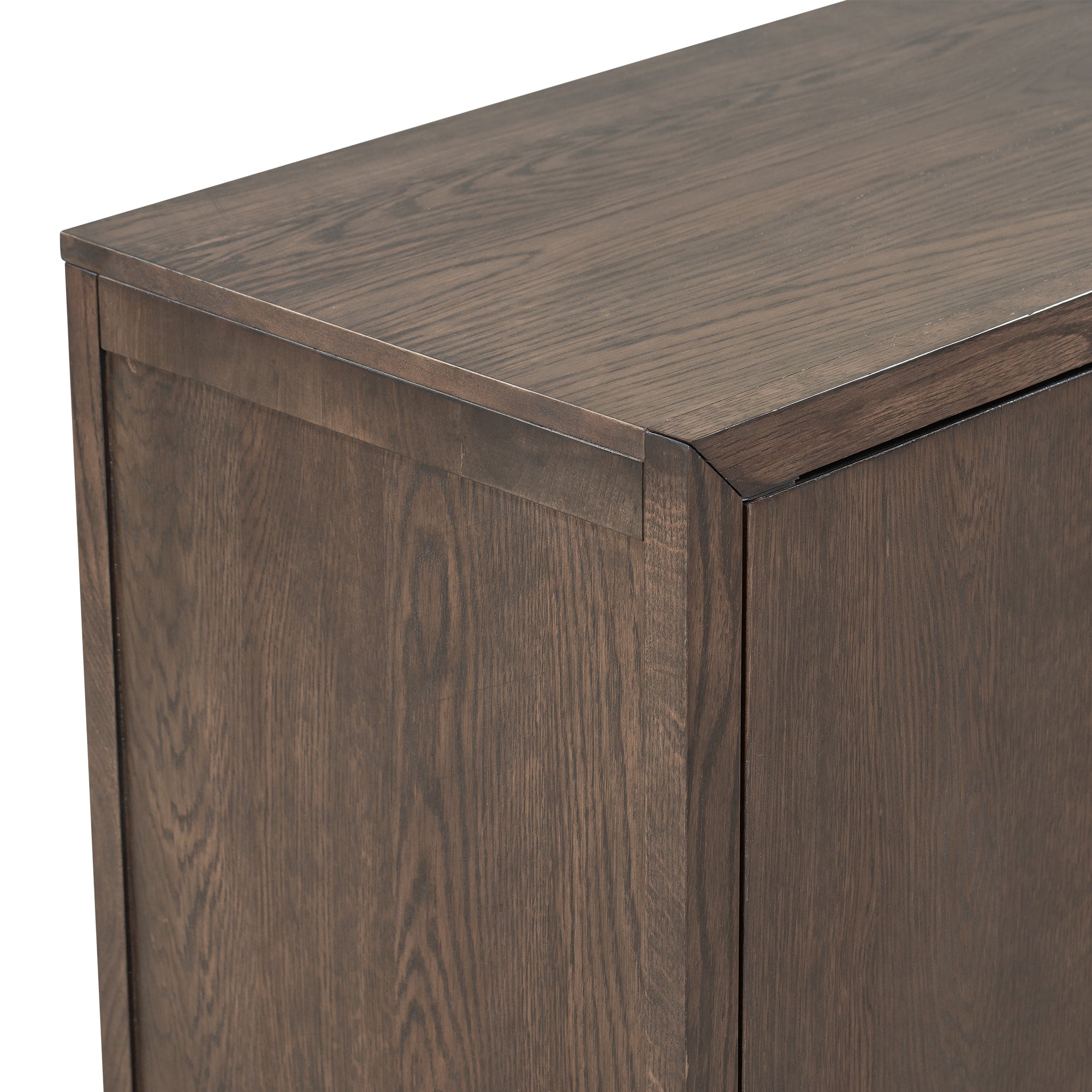 34" Tall MDF 2-Door Accent Cabinet with 2 Metal Handles