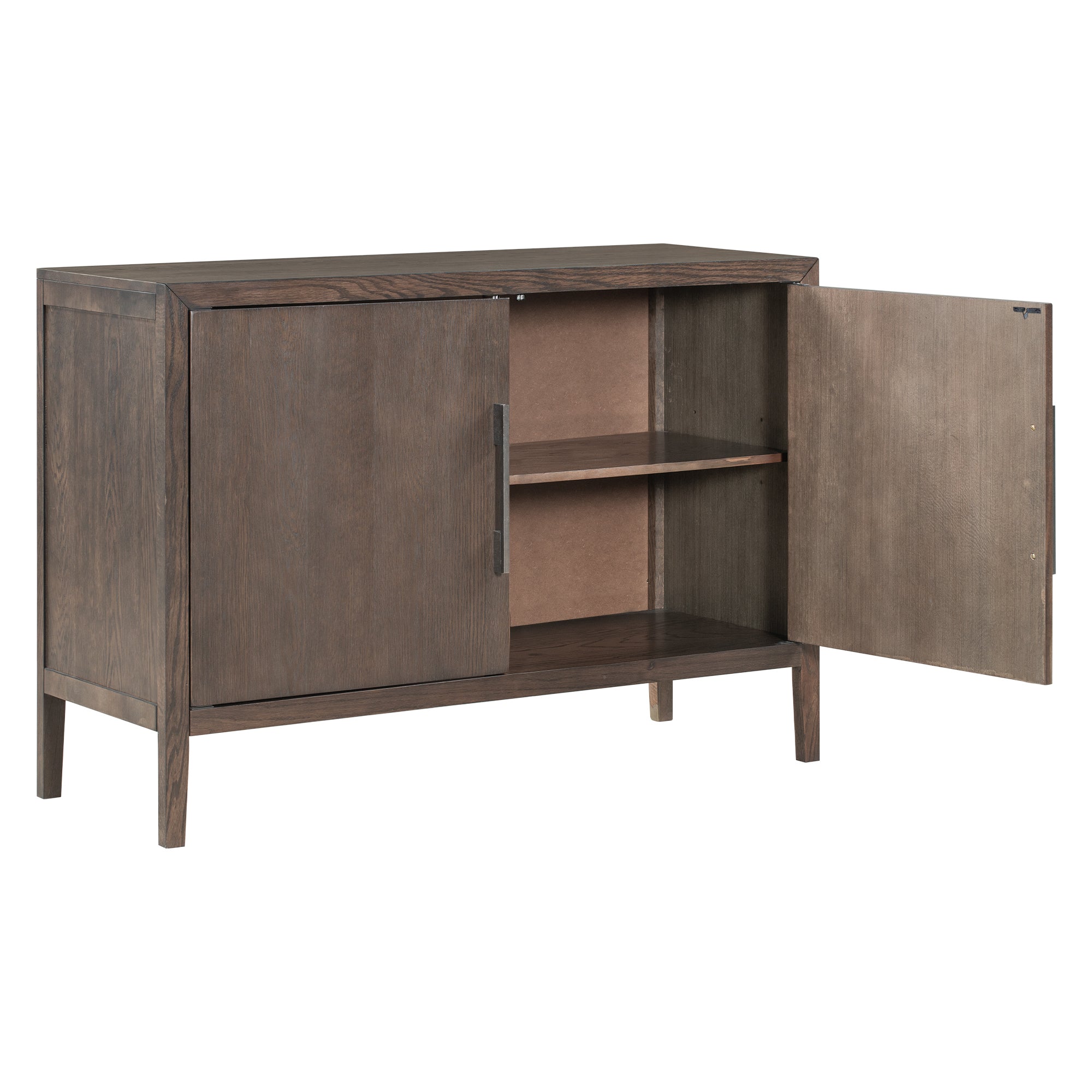 34" Tall MDF 2-Door Accent Cabinet with 2 Metal Handles