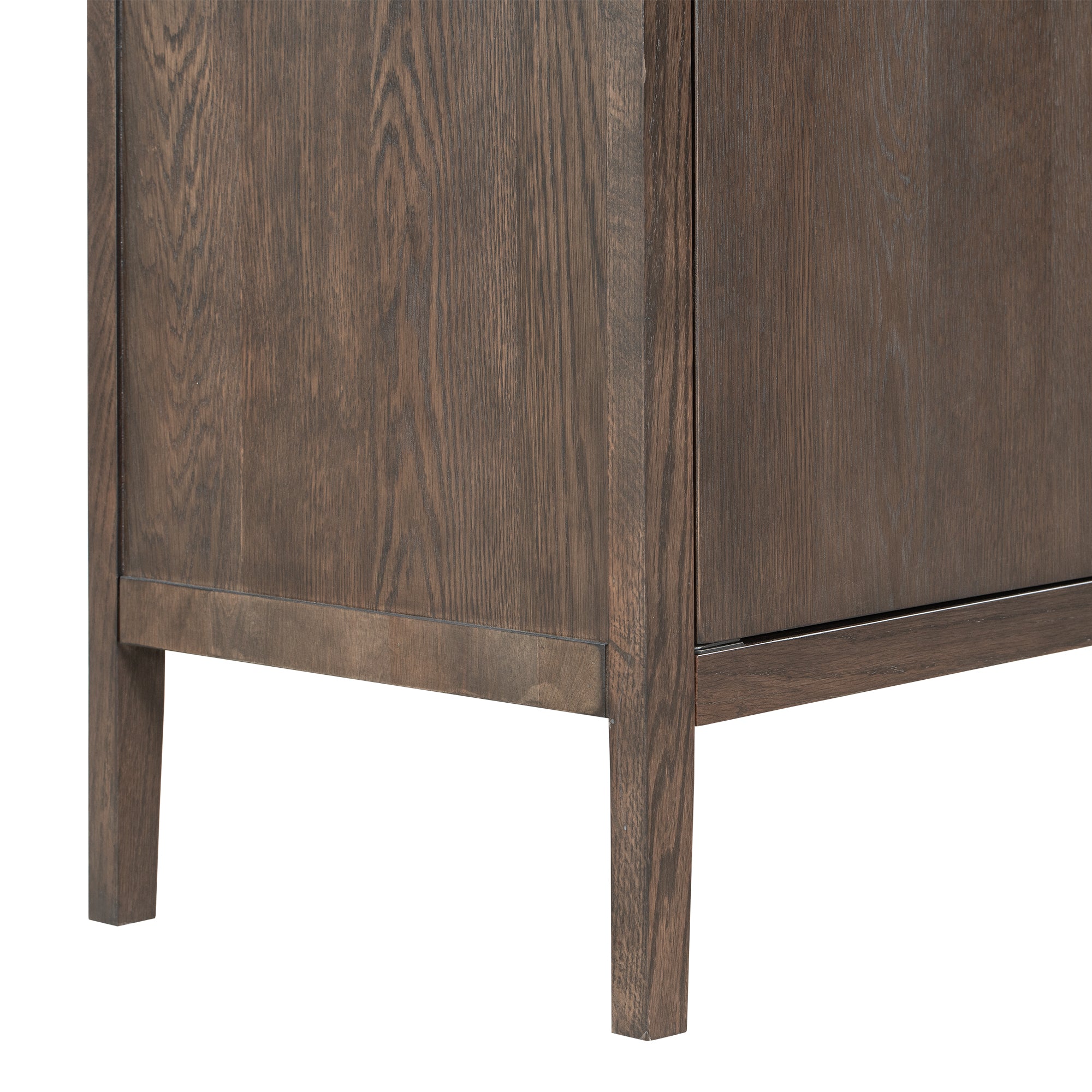 34" Tall MDF 2-Door Accent Cabinet with 2 Metal Handles