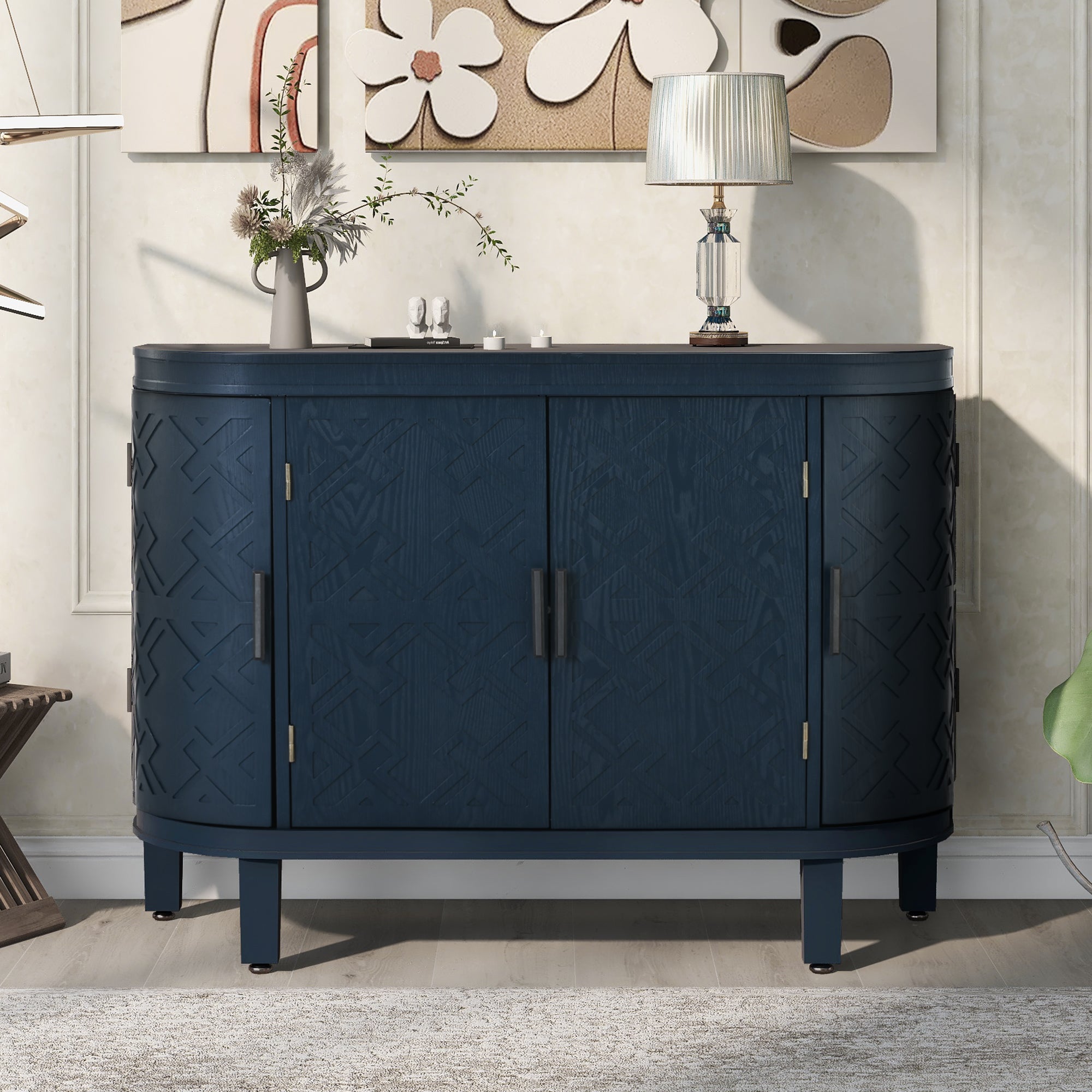 34 Inch MDF 4-door Accent Storage Cabinet