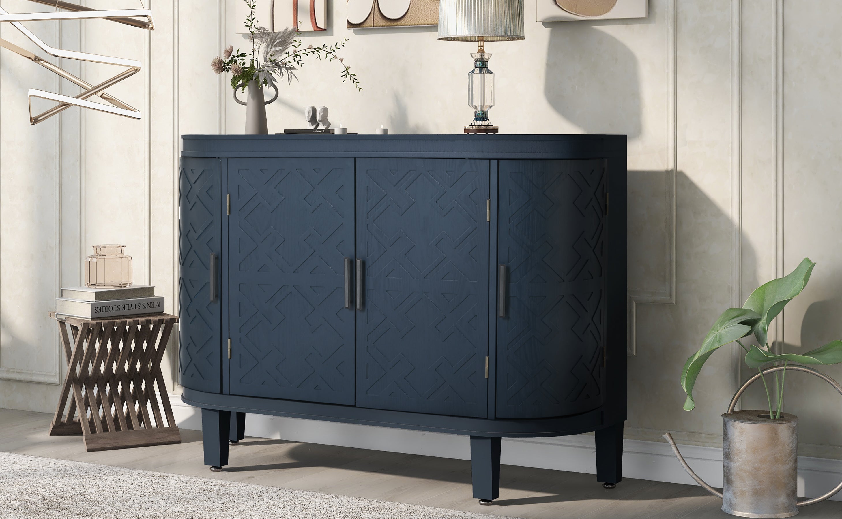 34 Inch MDF 4-door Accent Storage Cabinet