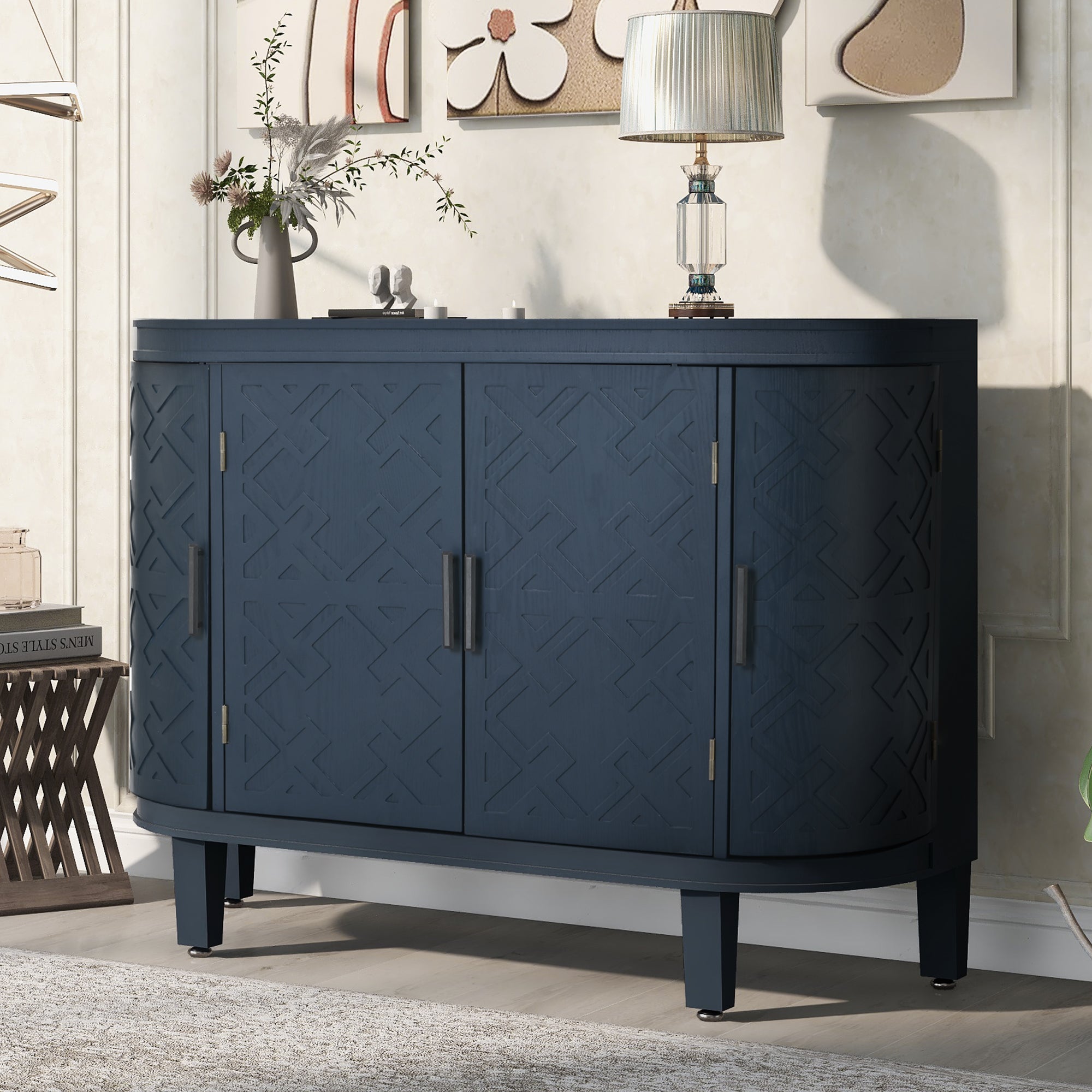 34 Inch MDF 4-door Accent Storage Cabinet