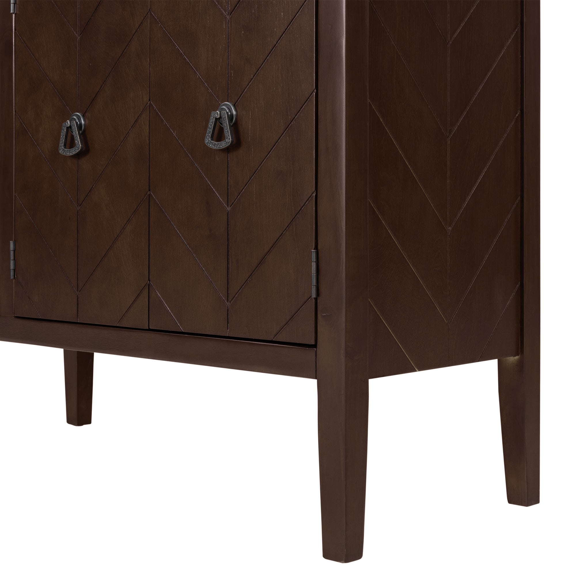32" Tall MDF 3-door Accent Storage Cabinet with Adjustable Shelf