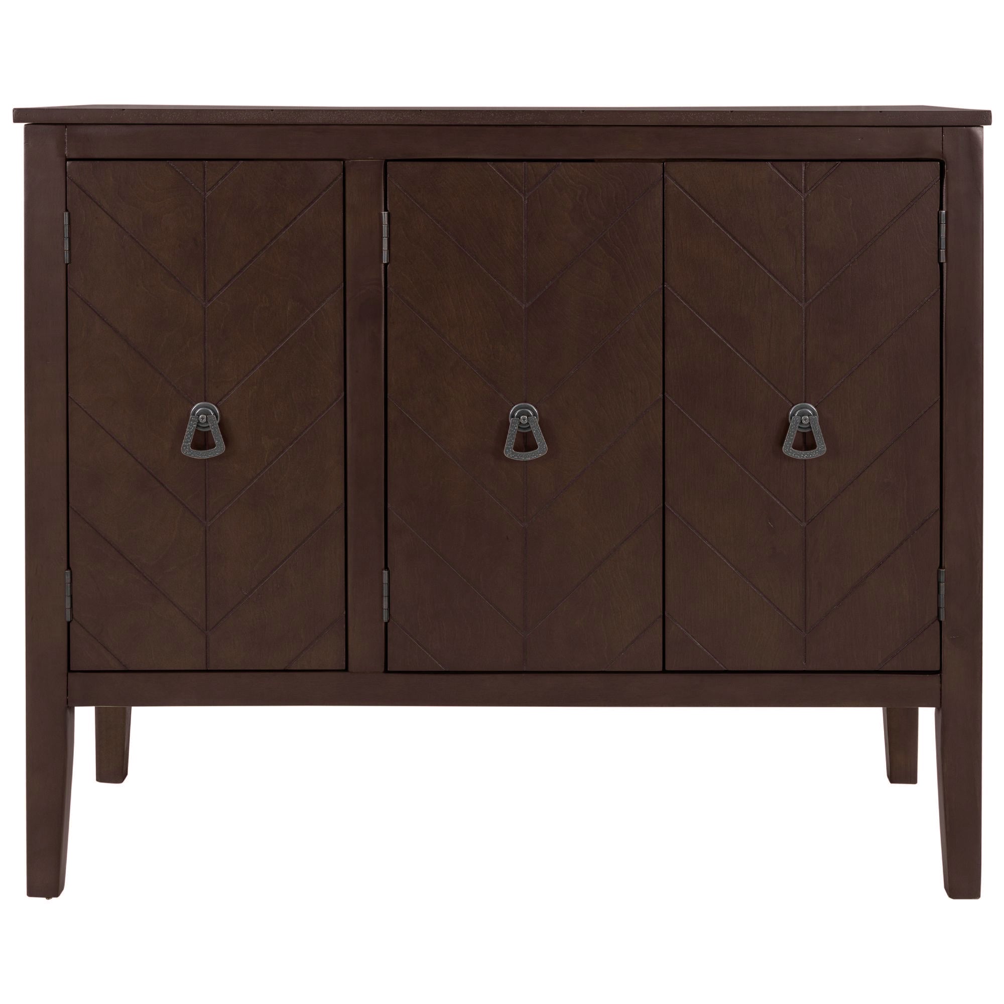 32" Tall MDF 3-door Accent Storage Cabinet with Adjustable Shelf