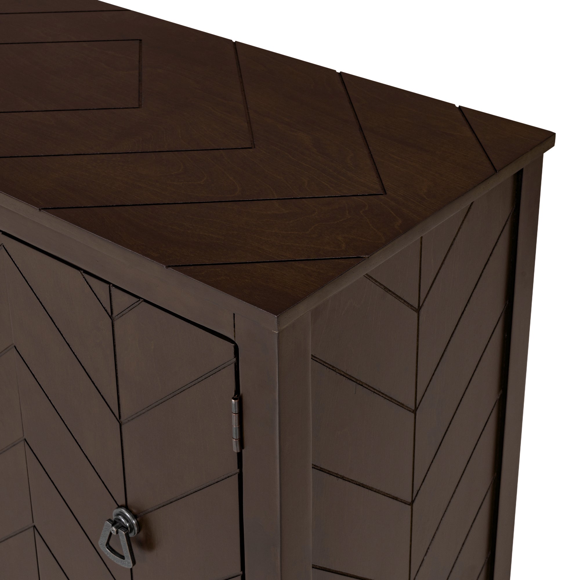 32" Tall MDF 3-door Accent Storage Cabinet with Adjustable Shelf