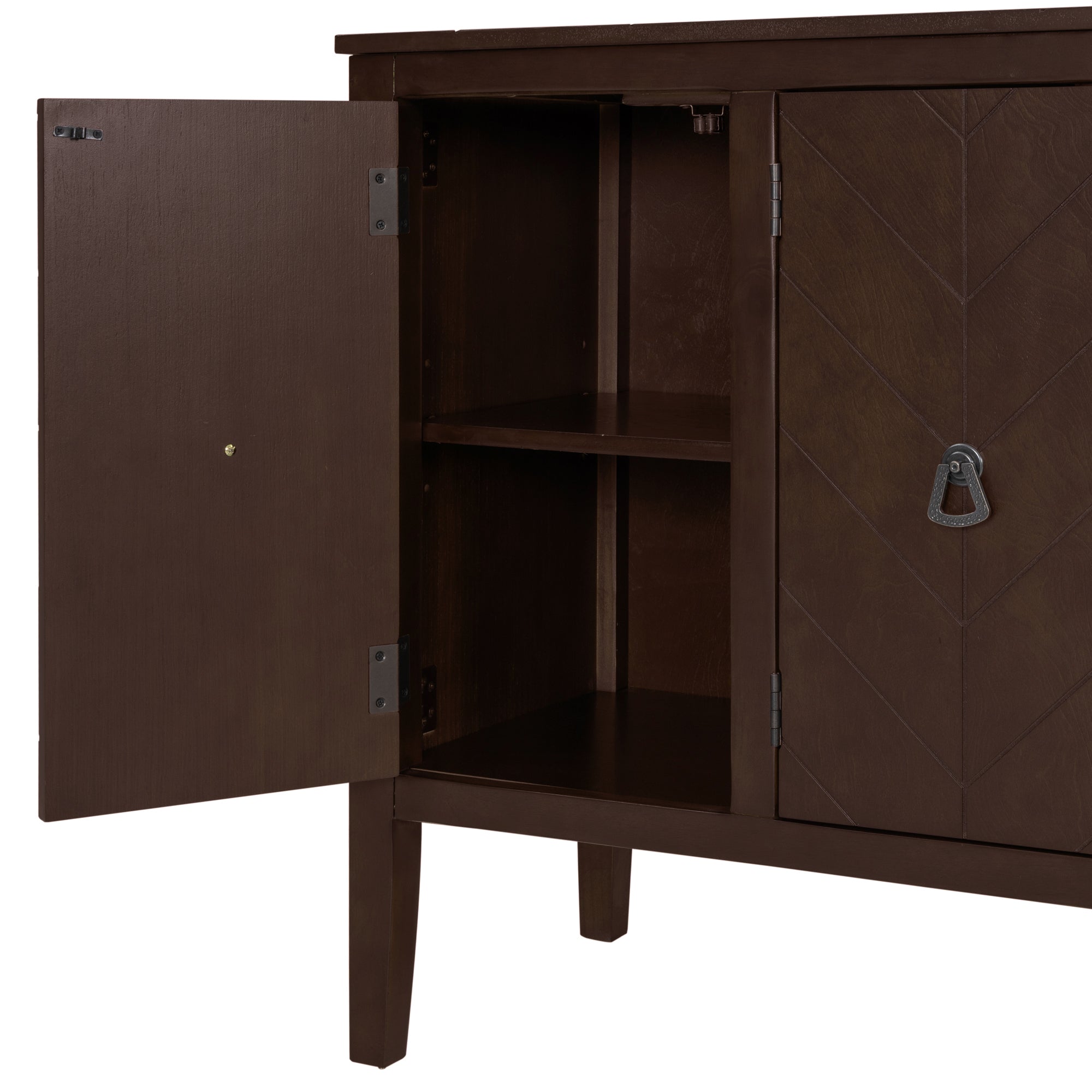 32" Tall MDF 3-door Accent Storage Cabinet with Adjustable Shelf