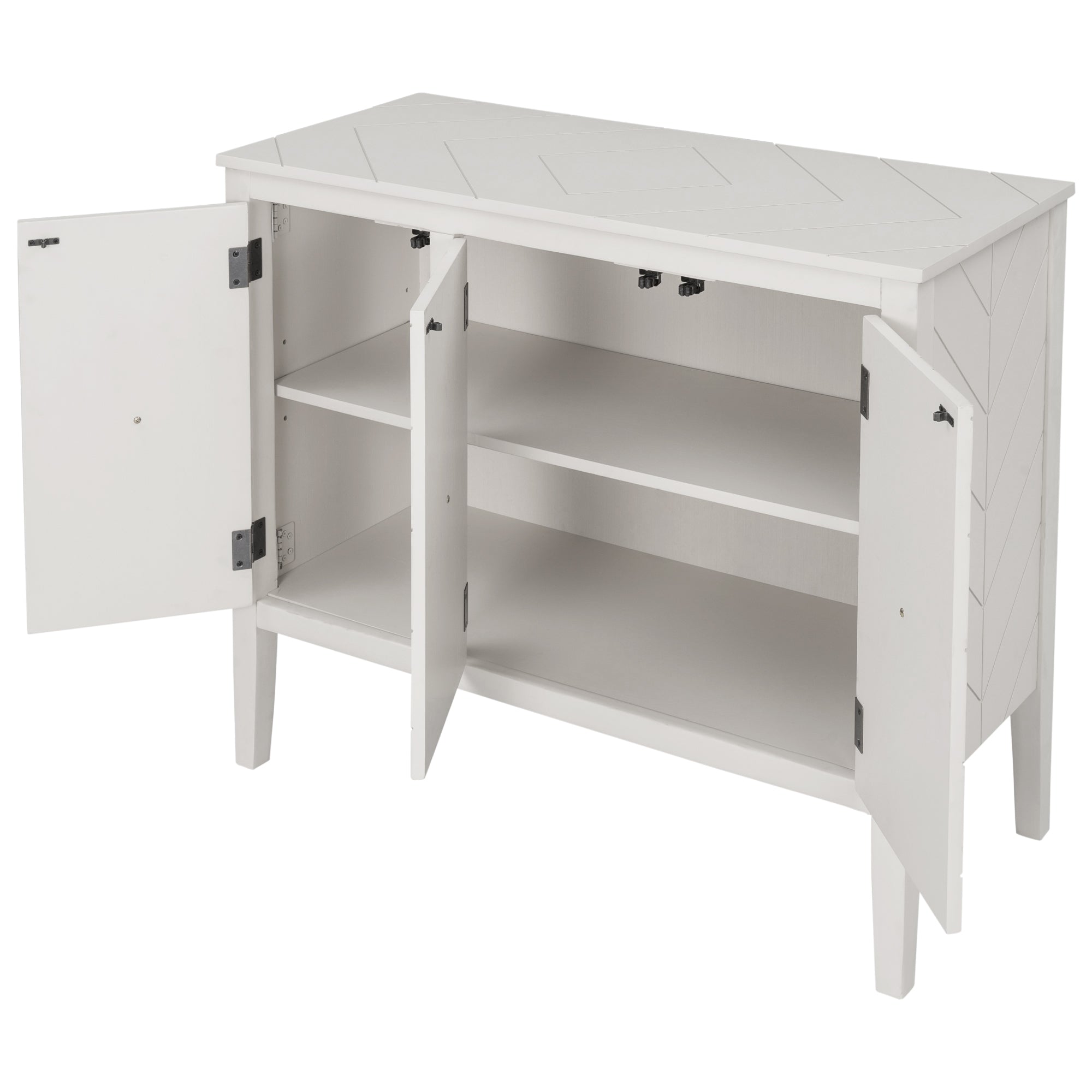 32" Tall MDF 3-door Accent Storage Cabinet with Adjustable Shelf