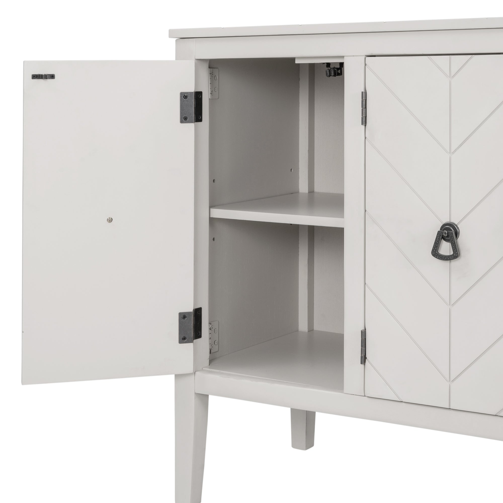 32" Tall MDF 3-door Accent Storage Cabinet with Adjustable Shelf