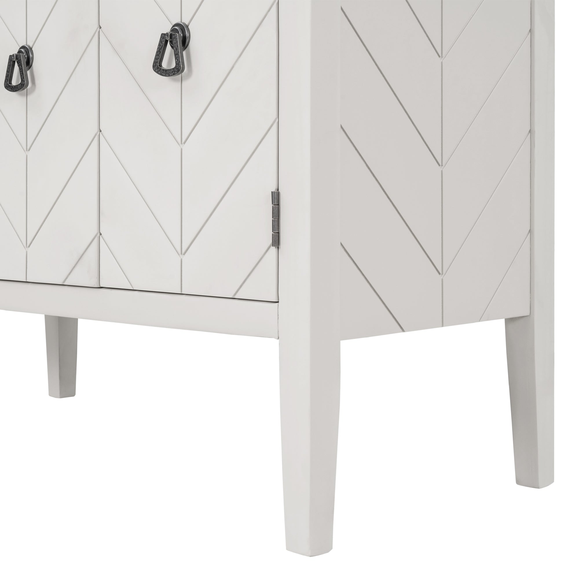 32" Tall MDF 3-door Accent Storage Cabinet with Adjustable Shelf