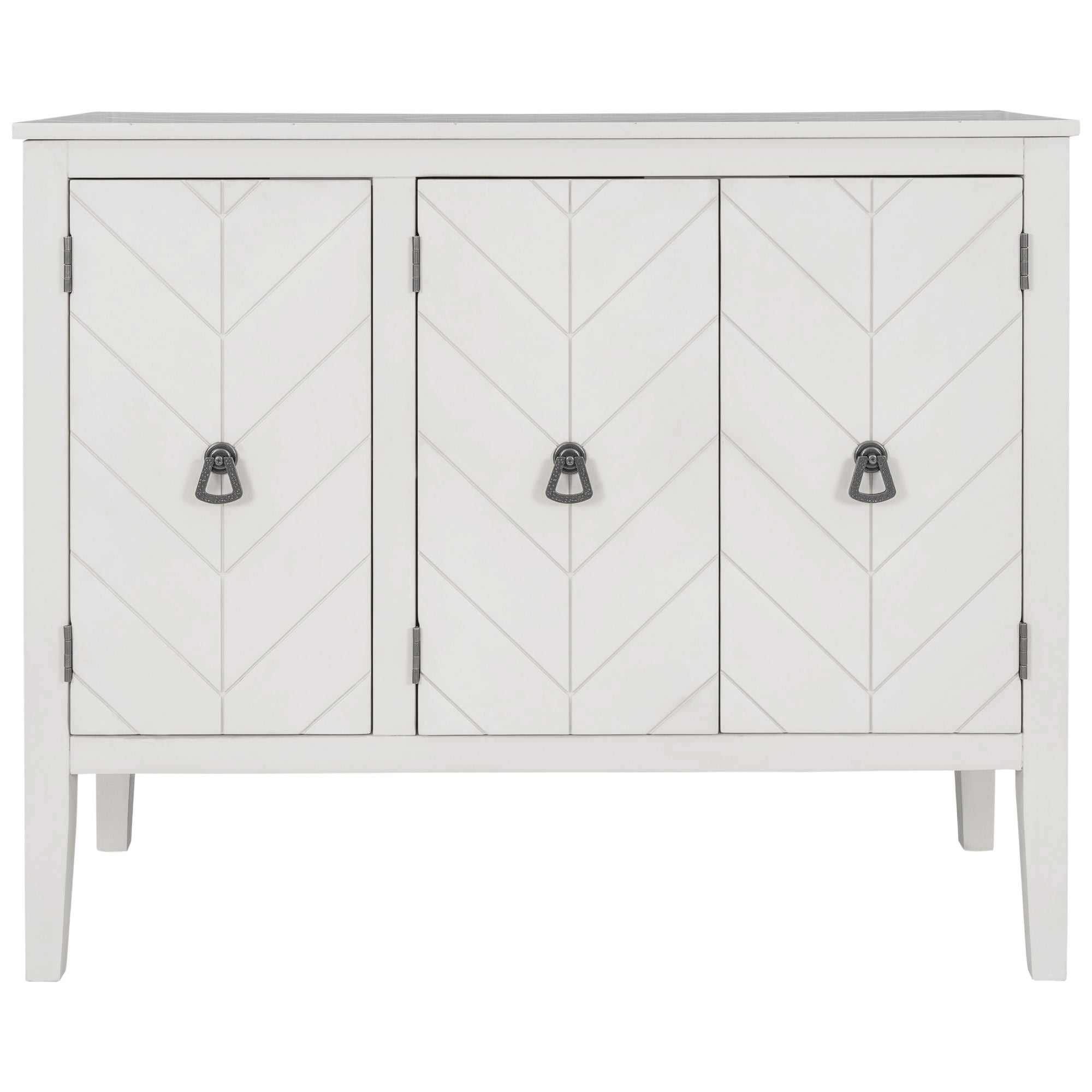 32" Tall MDF 3-door Accent Storage Cabinet with Adjustable Shelf