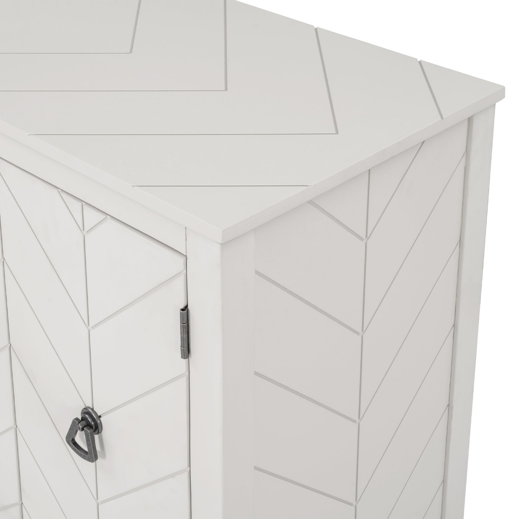 32" Tall MDF 3-door Accent Storage Cabinet with Adjustable Shelf