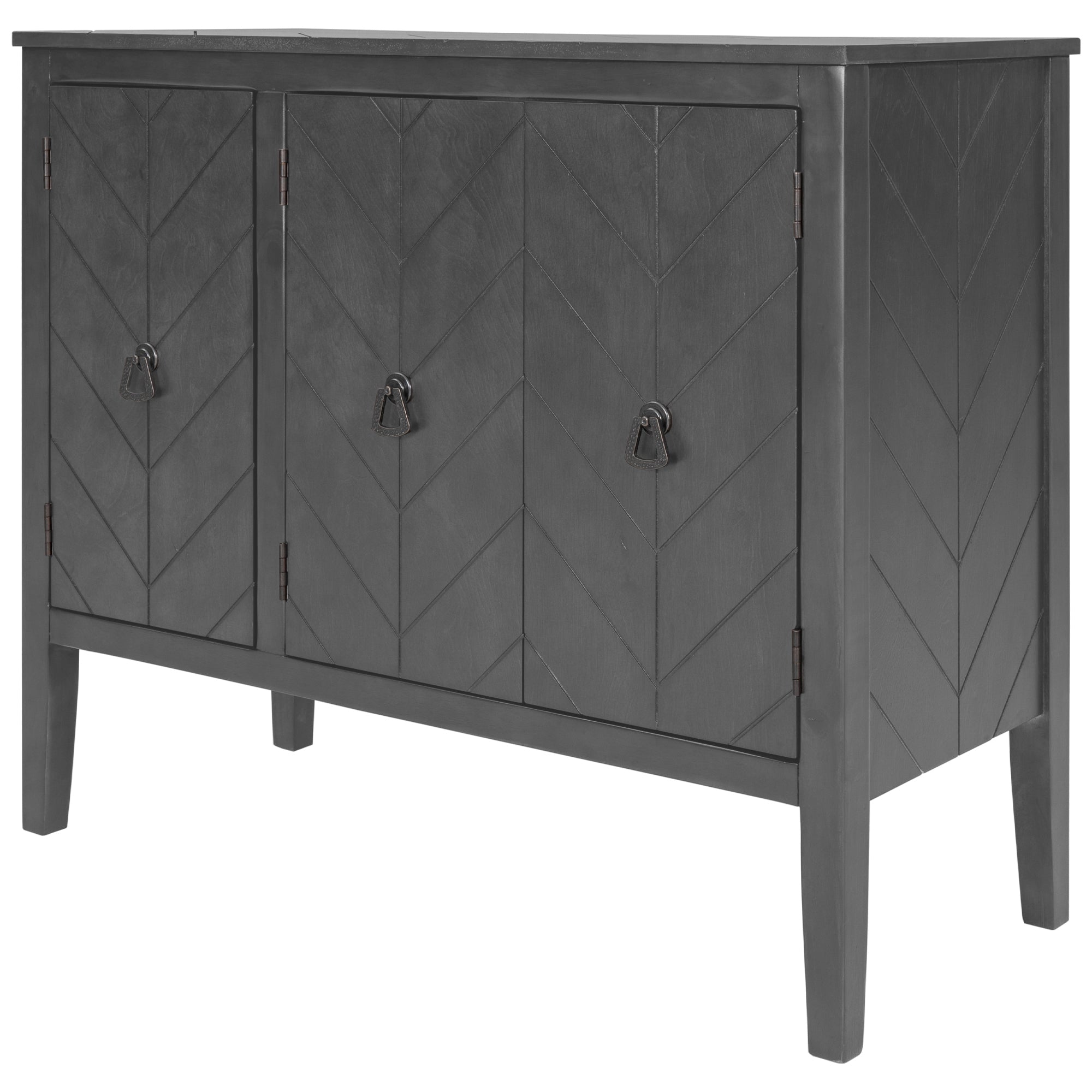 32" Tall MDF 3-door Accent Storage Cabinet with Adjustable Shelf