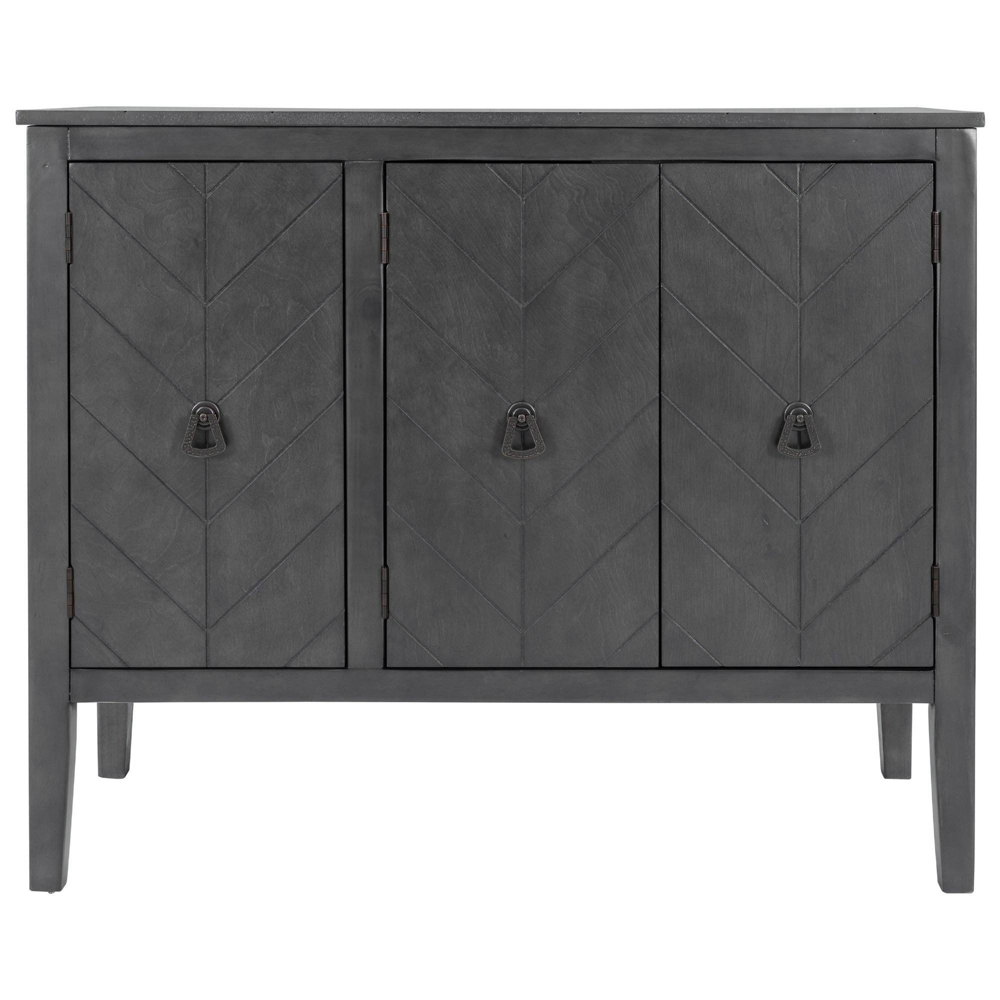 32" Tall MDF 3-door Accent Storage Cabinet with Adjustable Shelf