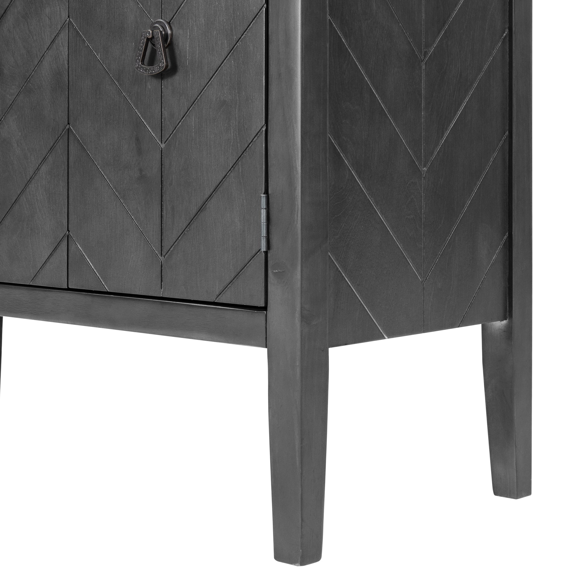 32" Tall MDF 3-door Accent Storage Cabinet with Adjustable Shelf