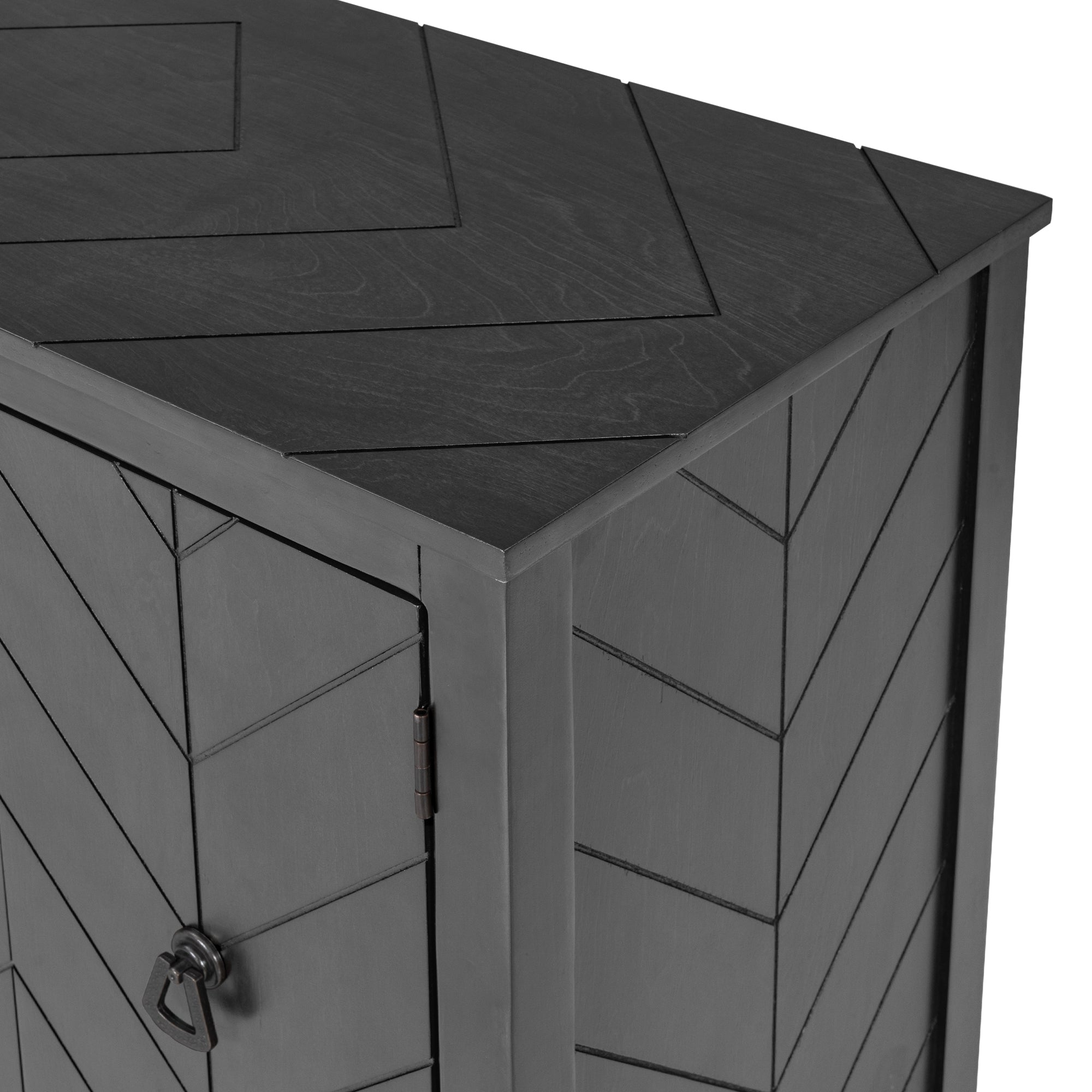 32" Tall MDF 3-door Accent Storage Cabinet with Adjustable Shelf