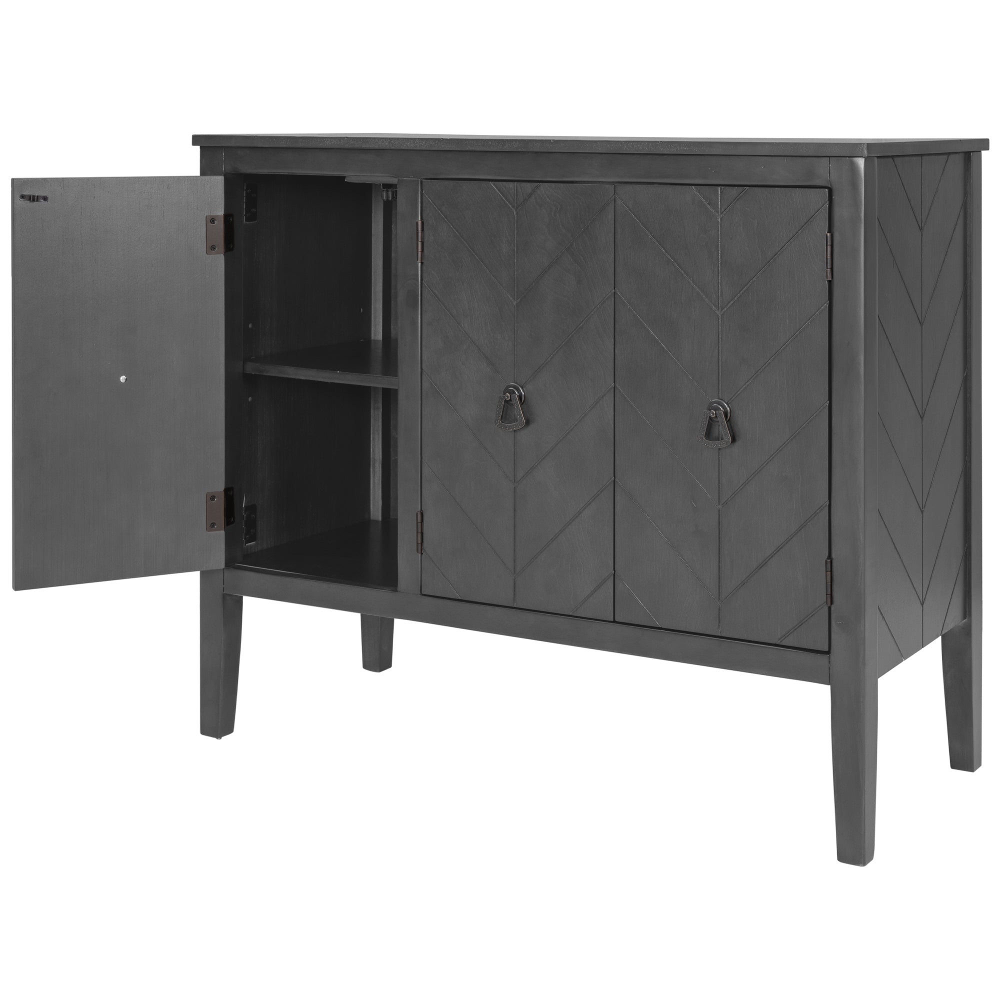32" Tall MDF 3-door Accent Storage Cabinet with Adjustable Shelf