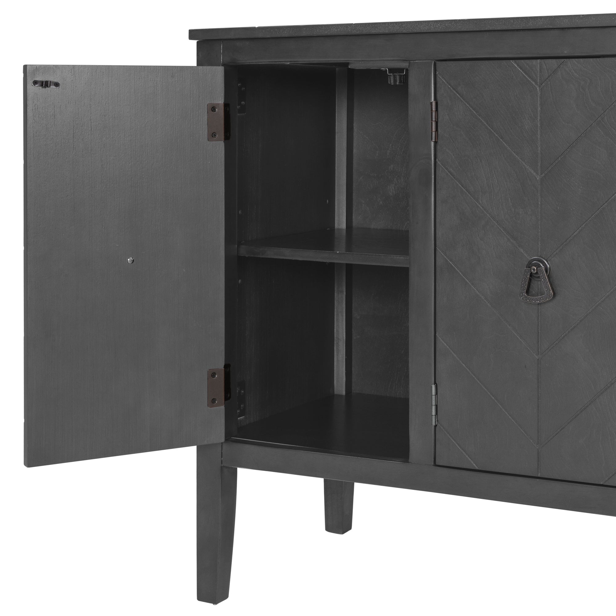 32" Tall MDF 3-door Accent Storage Cabinet with Adjustable Shelf