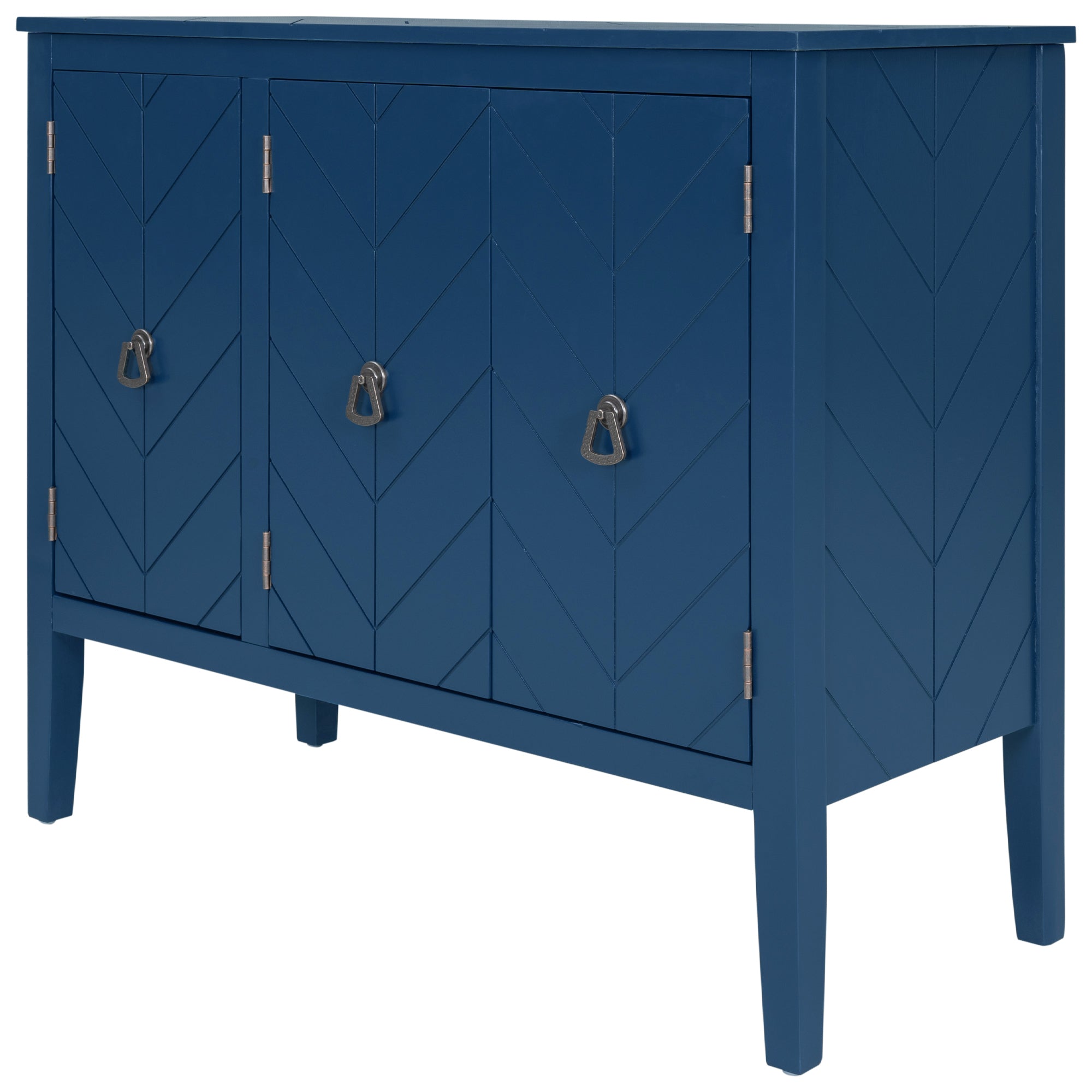 32" Tall MDF 3-door Accent Storage Cabinet with Adjustable Shelf
