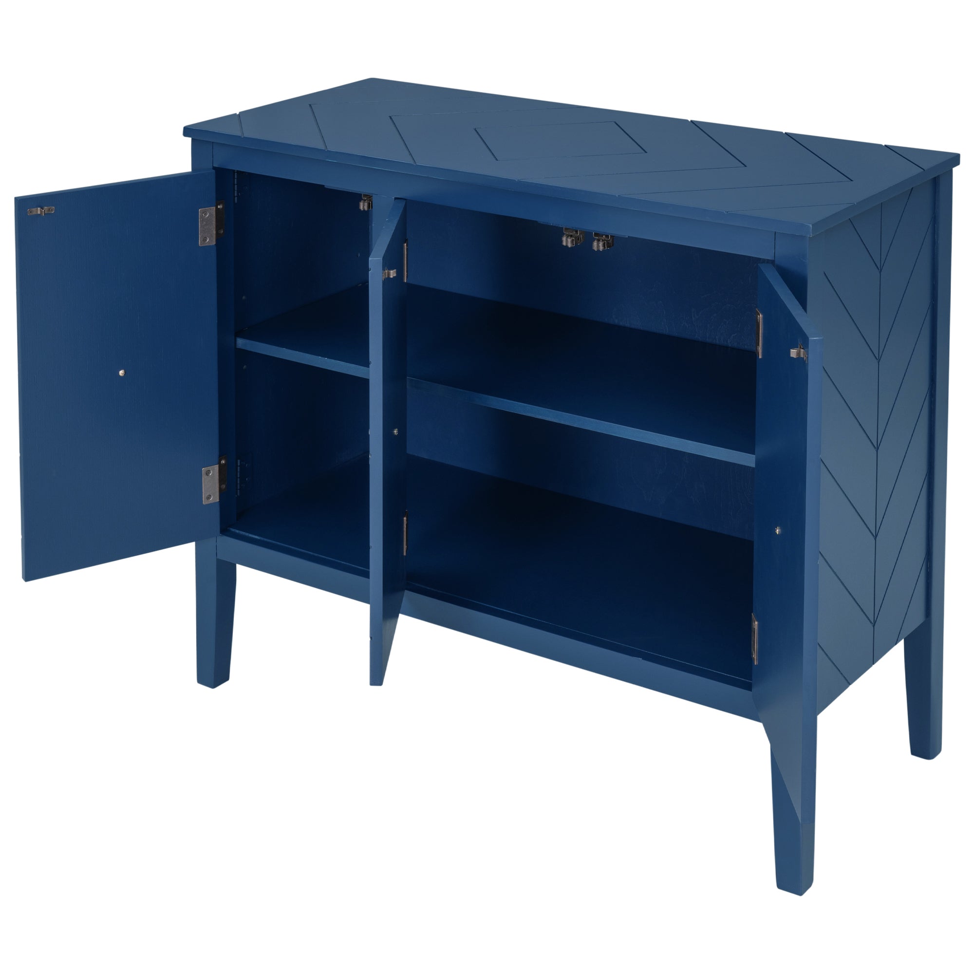 32" Tall MDF 3-door Accent Storage Cabinet with Adjustable Shelf