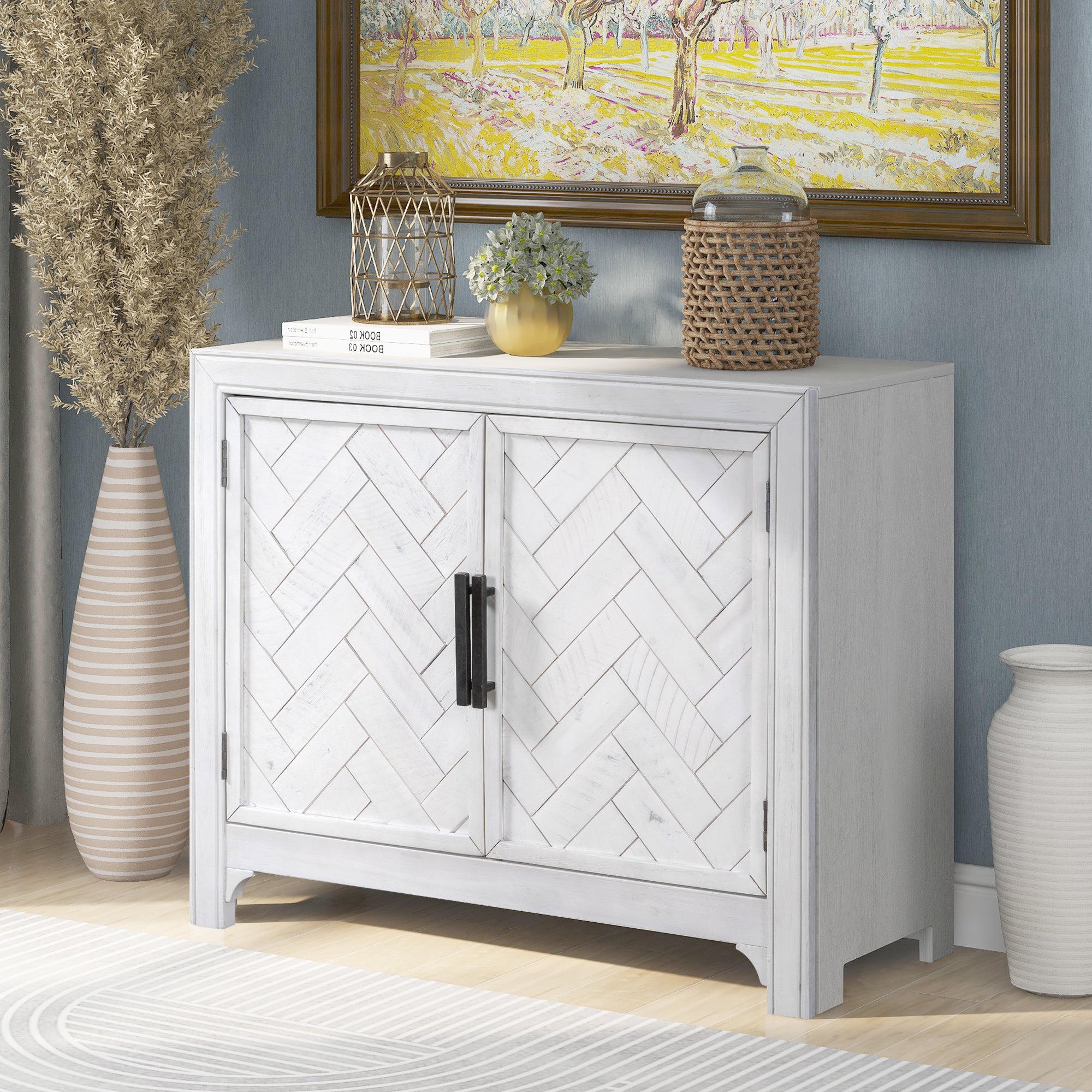 40 Inch MDF Modern Cabinets with Unique Design Doors and 1 Adjustable Shelves
