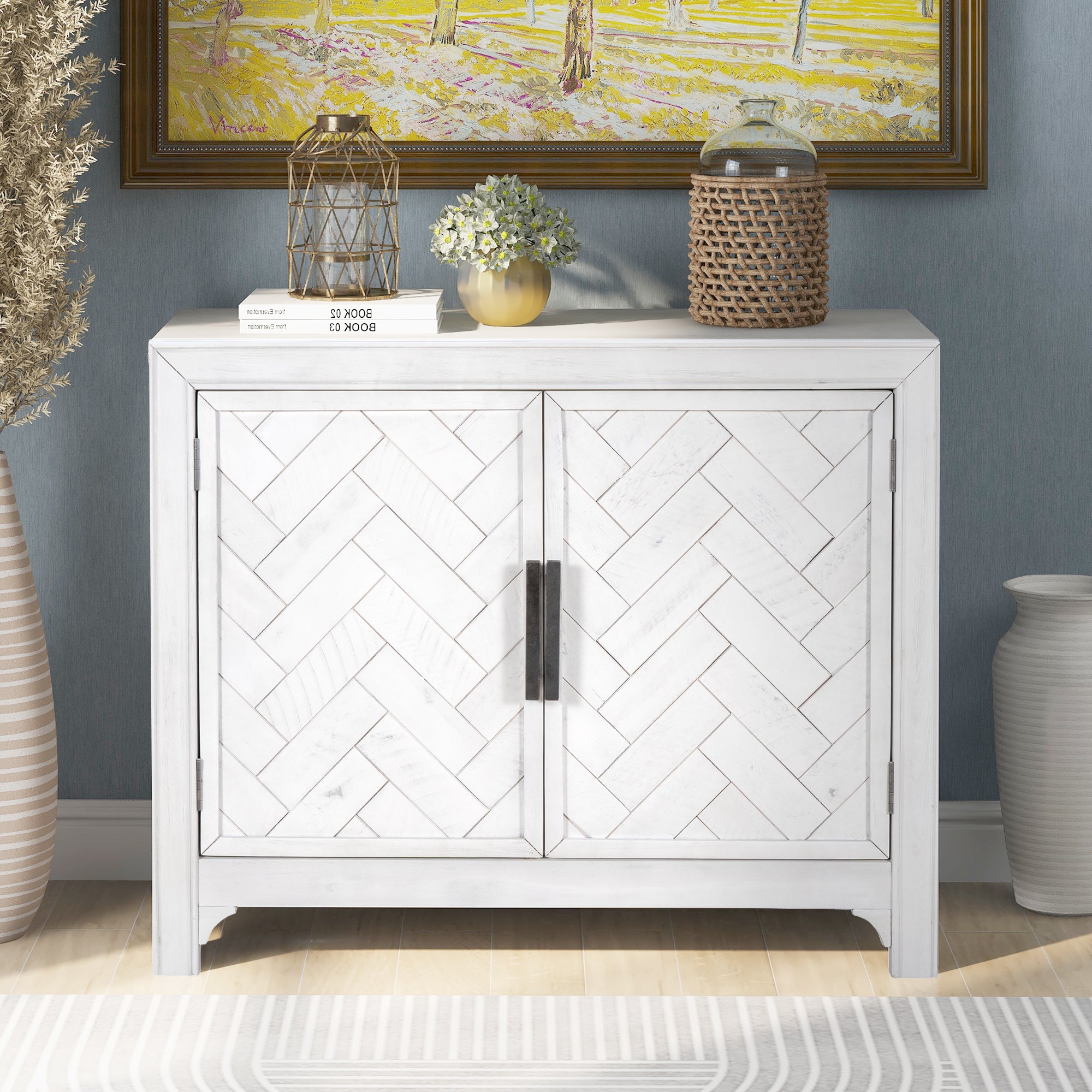 40 Inch MDF Modern Cabinets with Unique Design Doors and 1 Adjustable Shelves