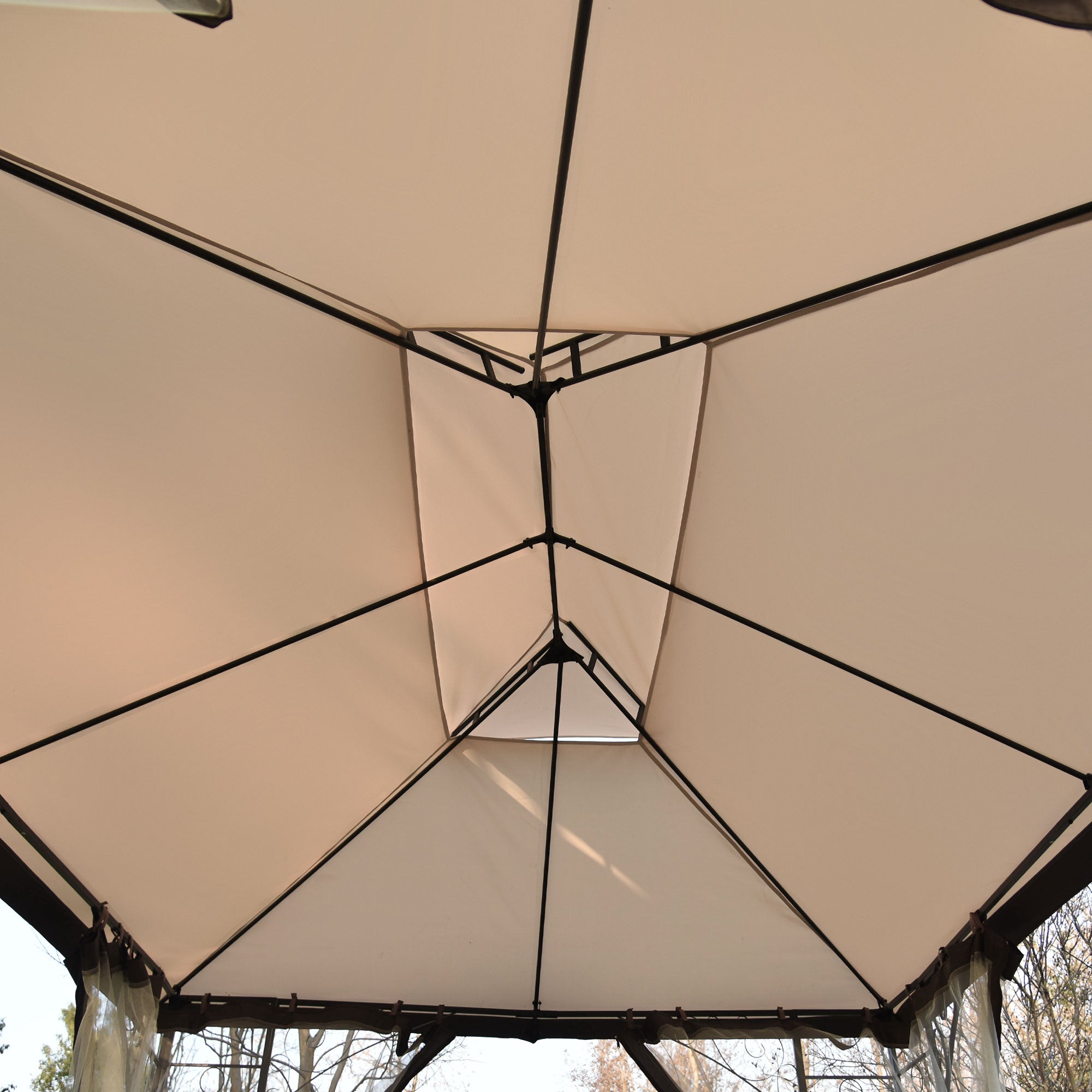 12.99 ft. W X 9.71 ft. D Aluminium Alloy Frame Soft-Top Outdoor Patio Gazebo with Polyester Canopy