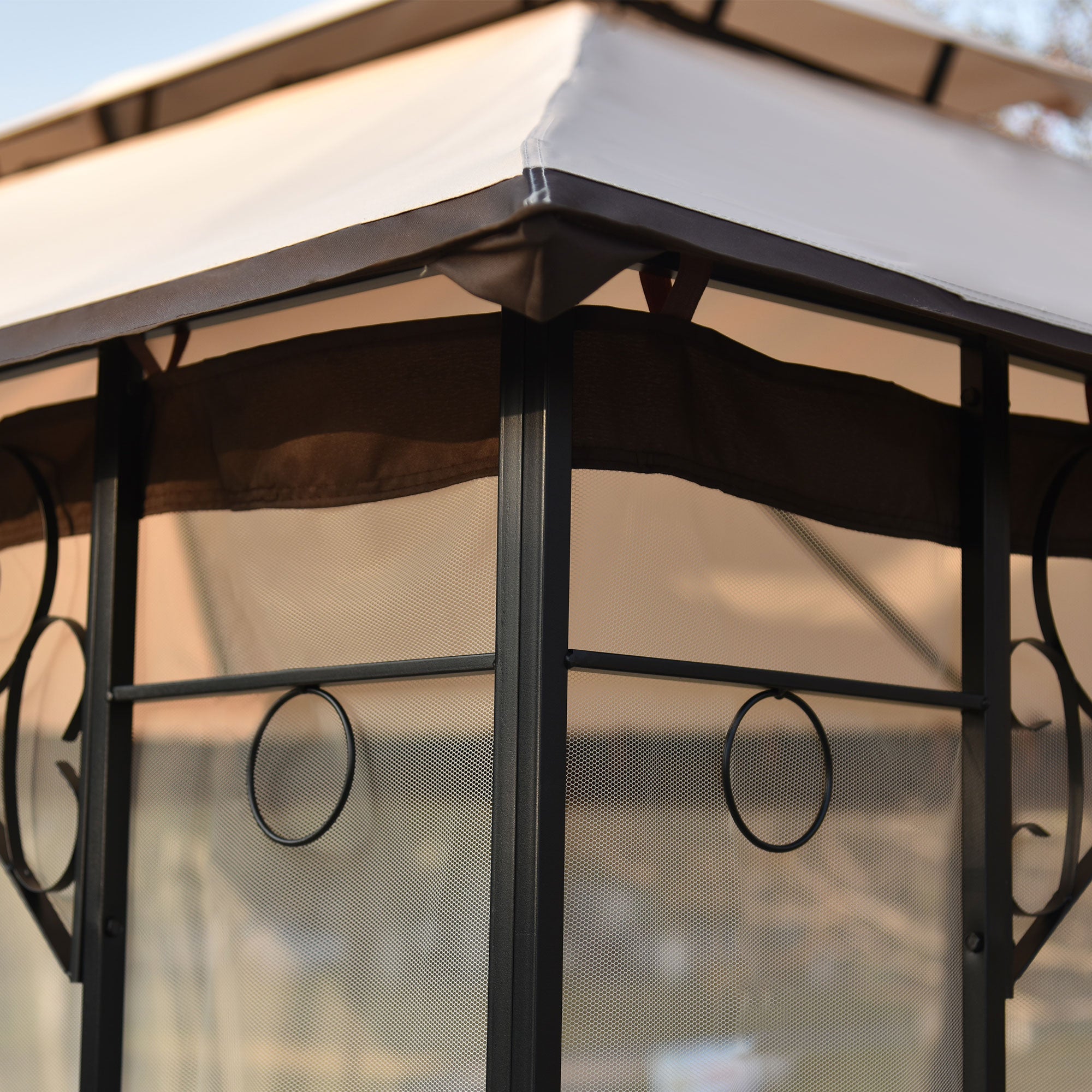 12.99 ft. W X 9.71 ft. D Aluminium Alloy Frame Soft-Top Outdoor Patio Gazebo with Polyester Canopy