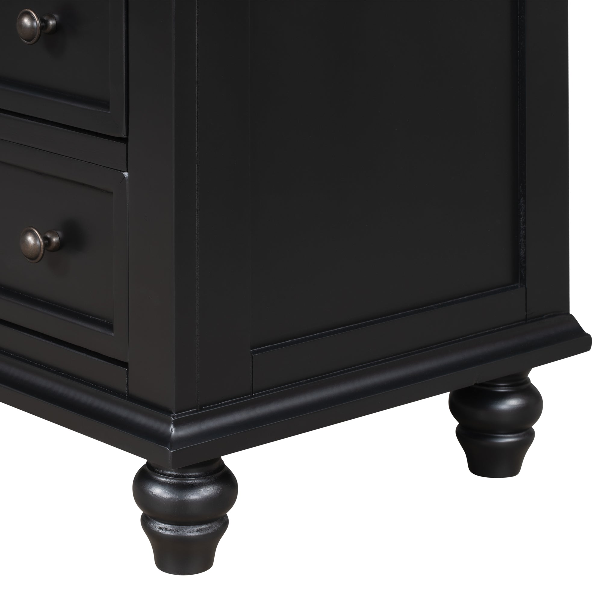 3-Drawer Storage Wood Cabinet End Table with Pull out Tray