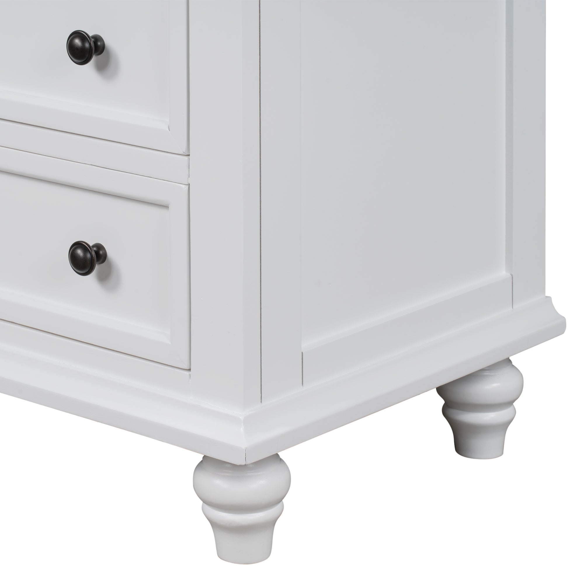 3-Drawer Storage Wood Cabinet End Table with Pull out Tray