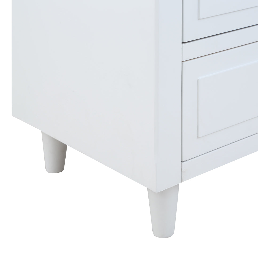 3-Drawer Pine Wood Nightstand in Black