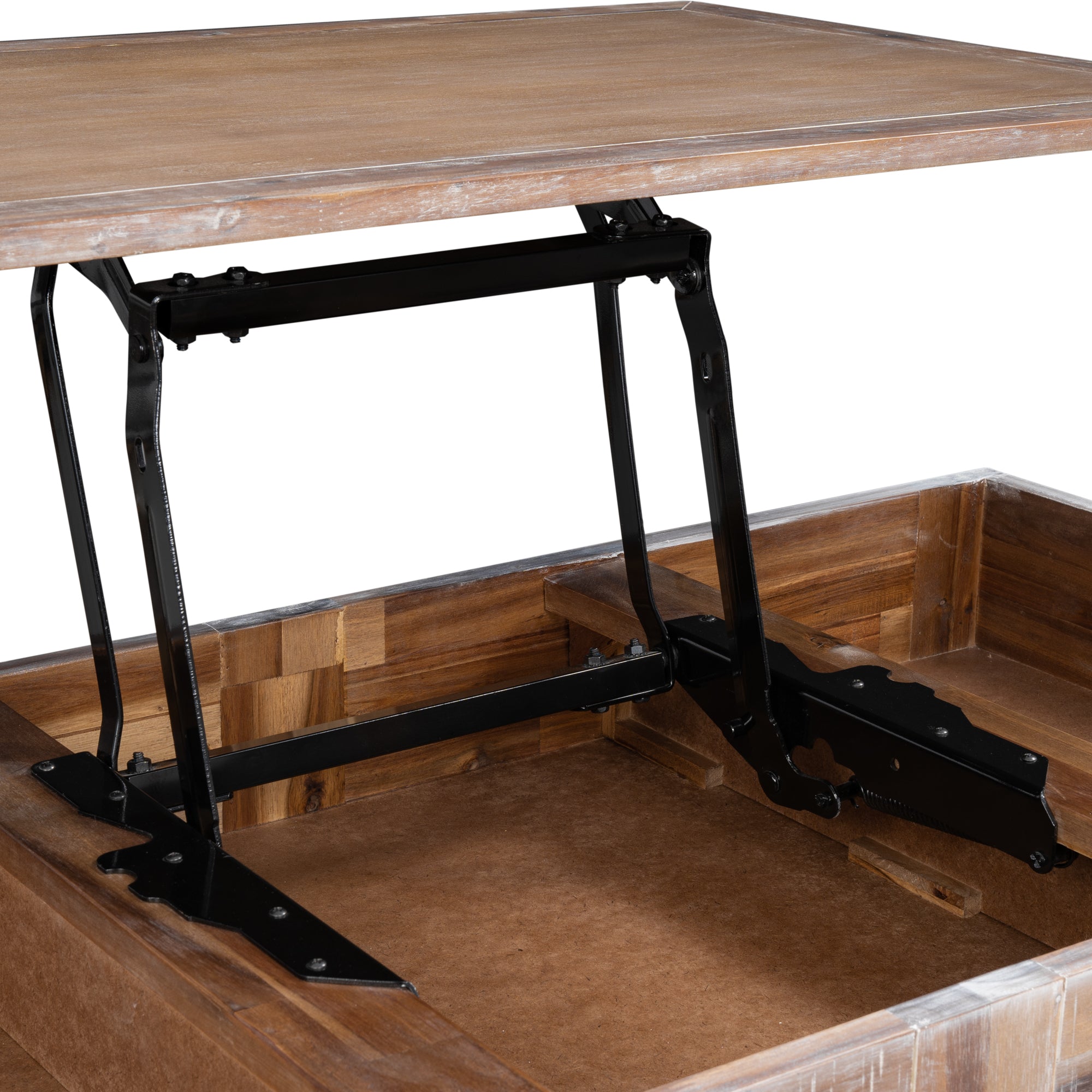 45 Inch MDF Coffee Table with Inner Storage Space and Shelf