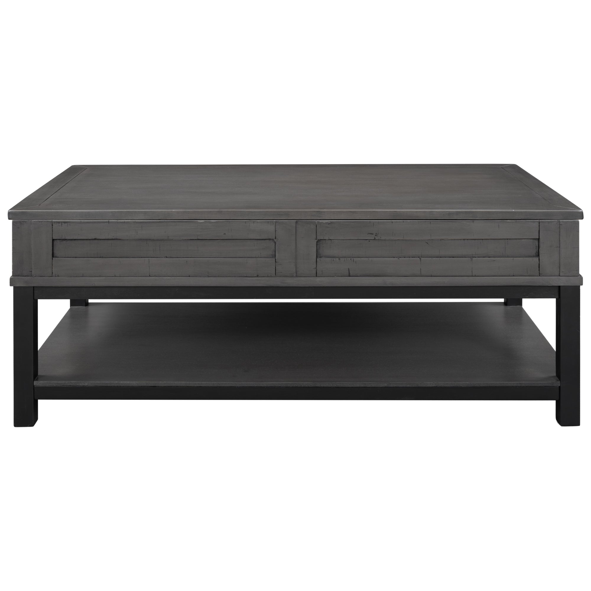 45 Inch MDF Coffee Table with Inner Storage Space and Shelf