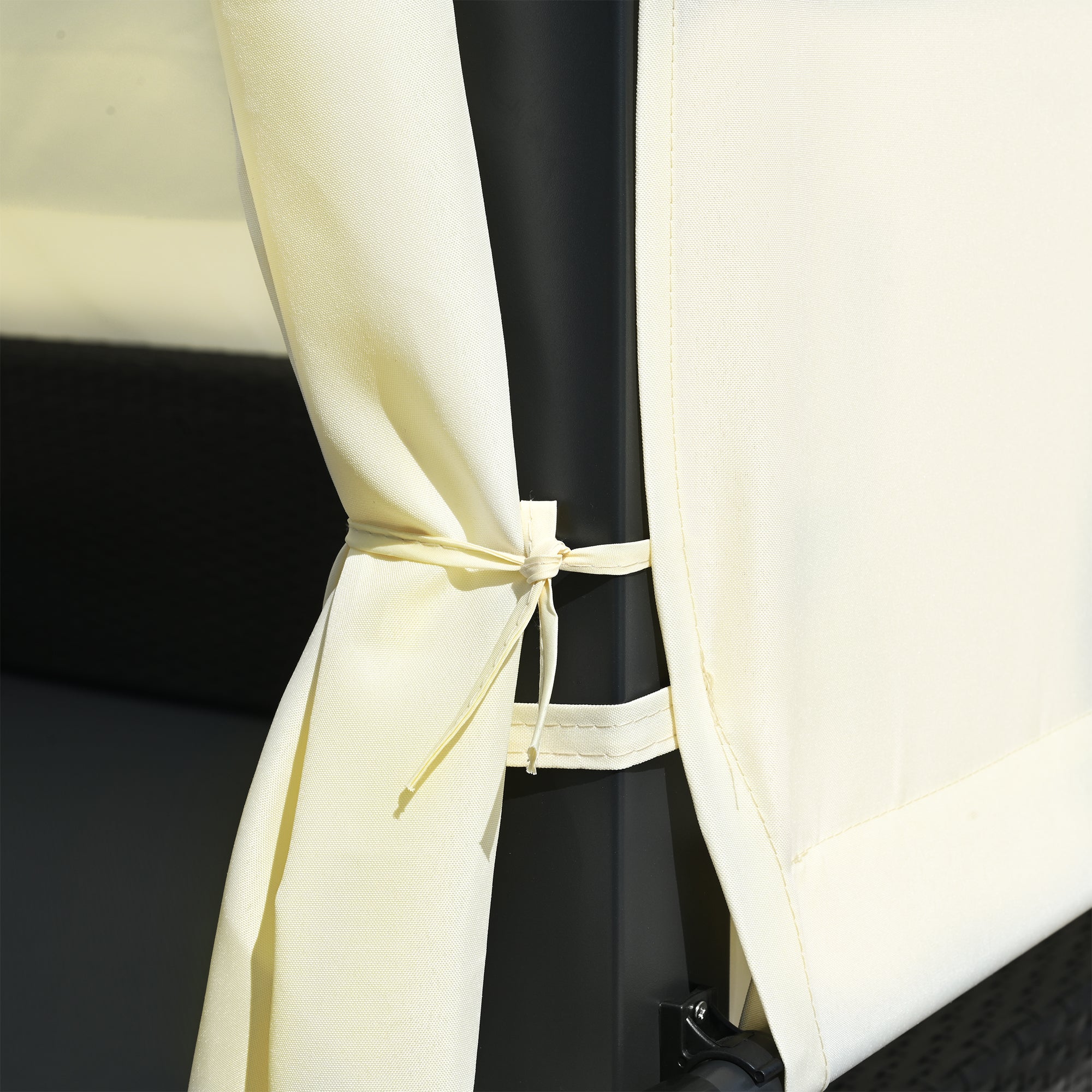2-3 People Outdoor Swing Bed and Adjustable Curtains