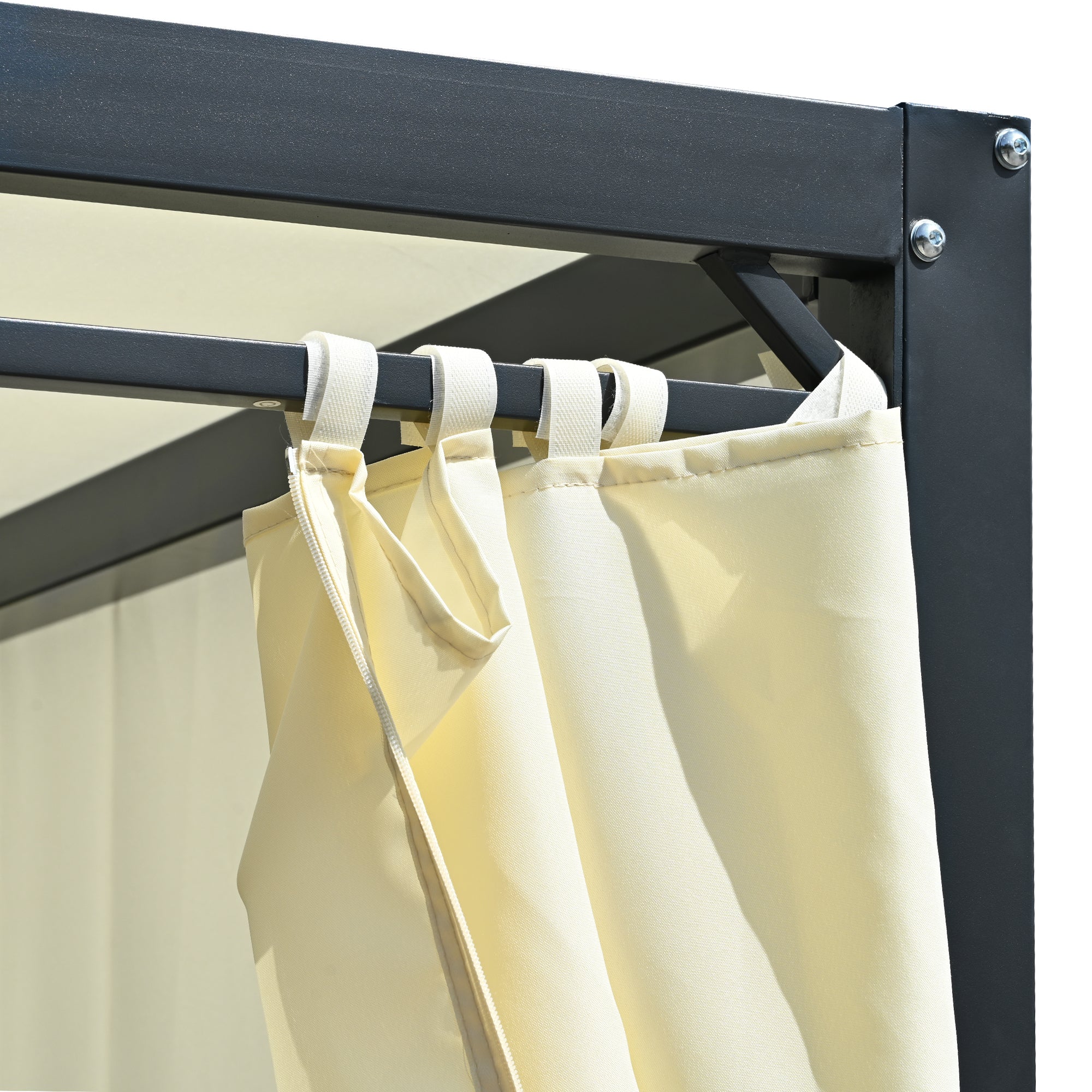 2-3 People Outdoor Swing Bed and Adjustable Curtains