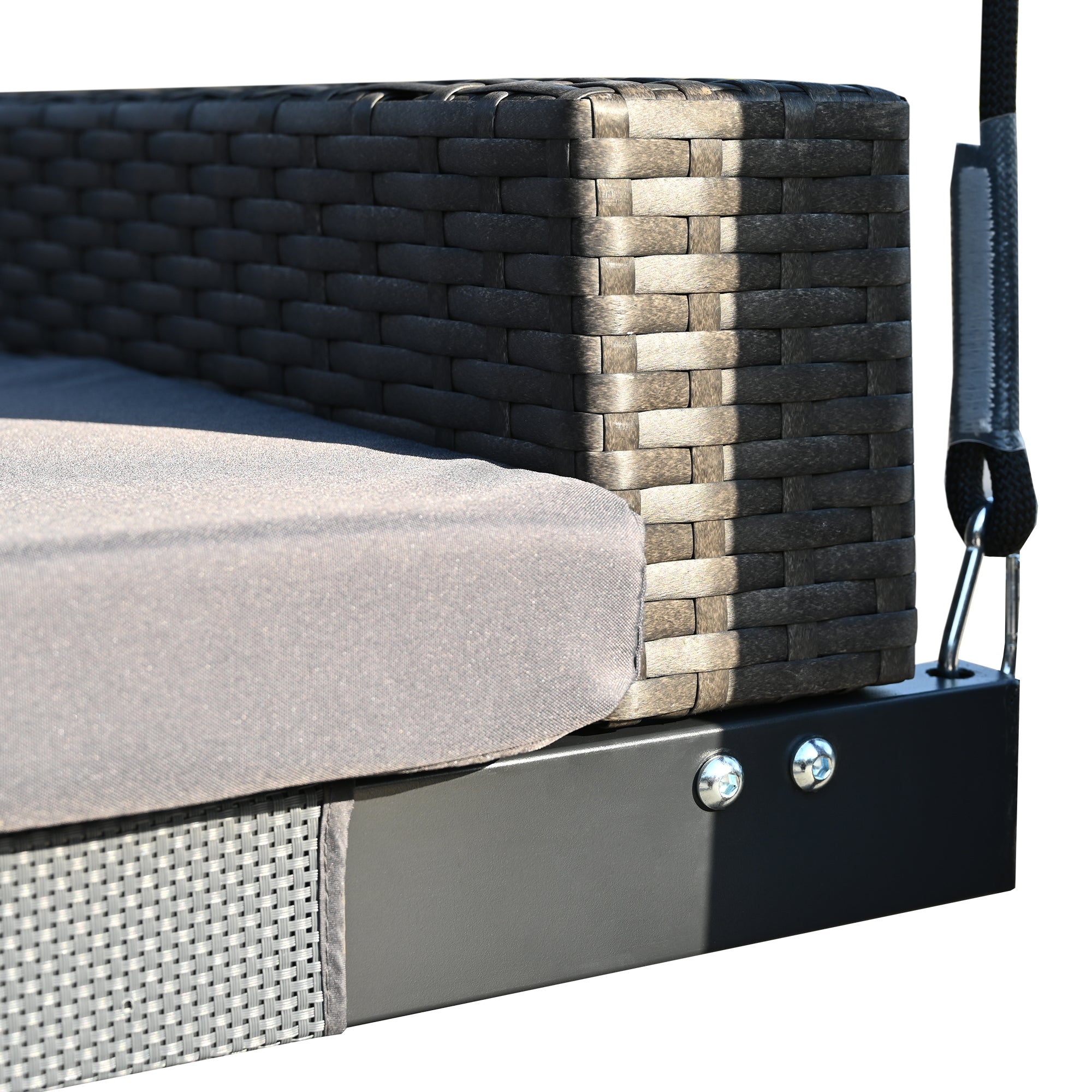 2-3 People Outdoor Swing Bed and Adjustable Curtains