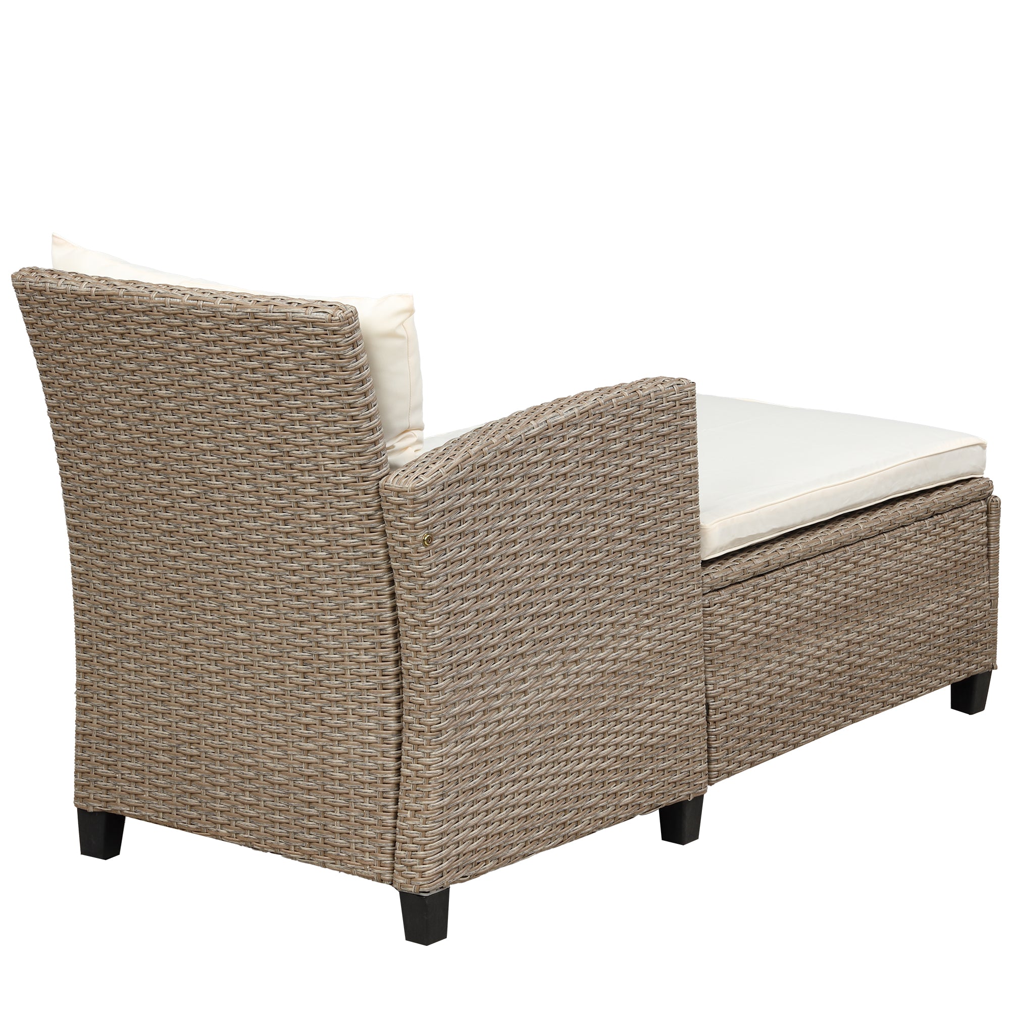 4-Piece Outdoor Rattan Reversible Patio Sectional Sofa with Seat Cushions