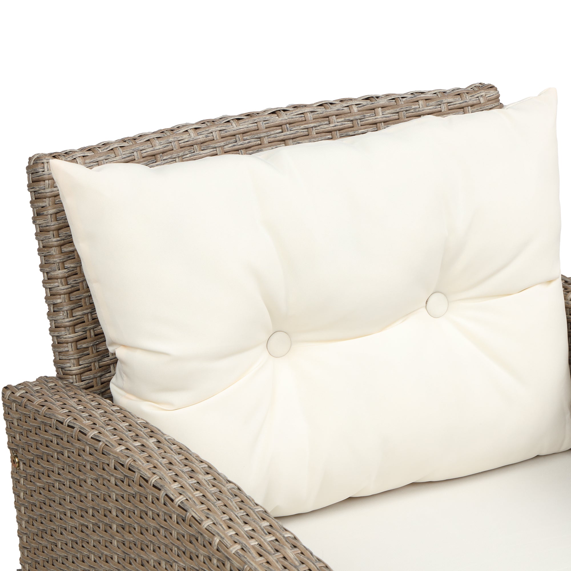 4-Piece Outdoor Rattan Reversible Patio Sectional Sofa with Seat Cushions