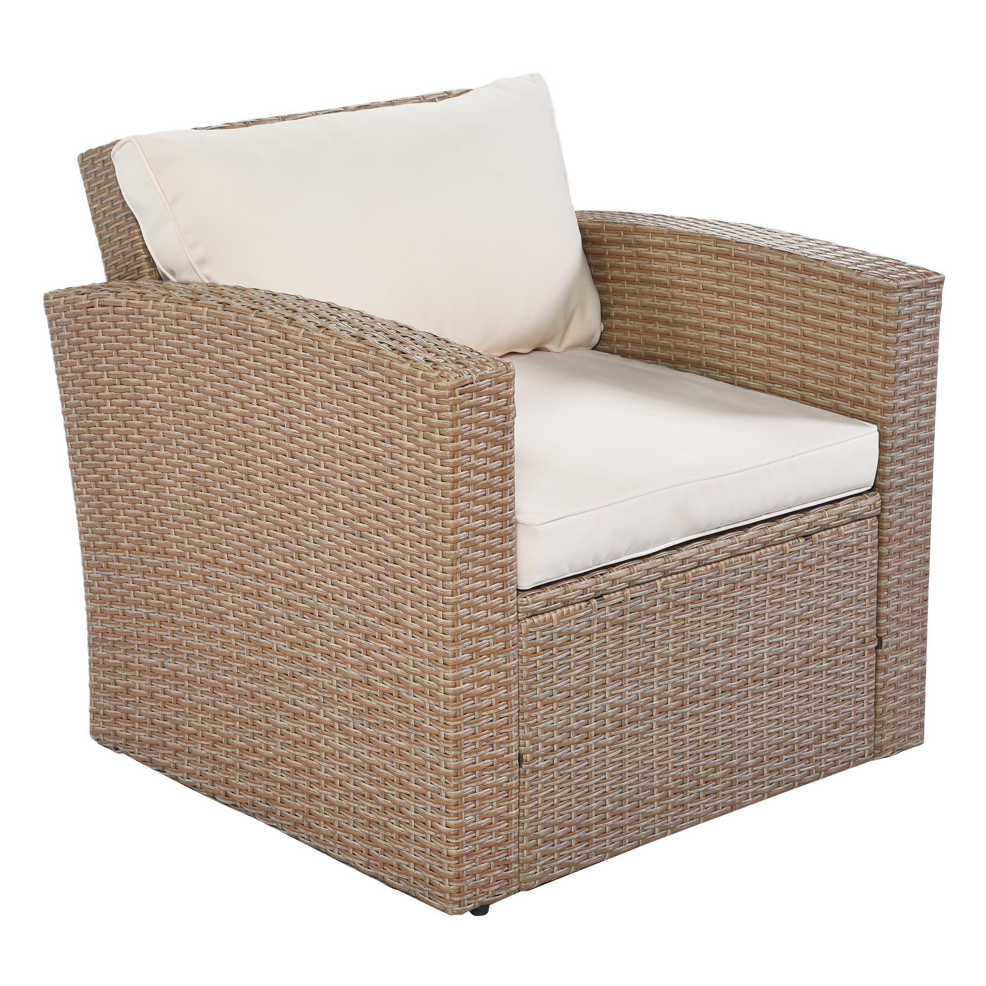 4 Piece Outdoor Rattan Reversible Paito Sofa with Cushions