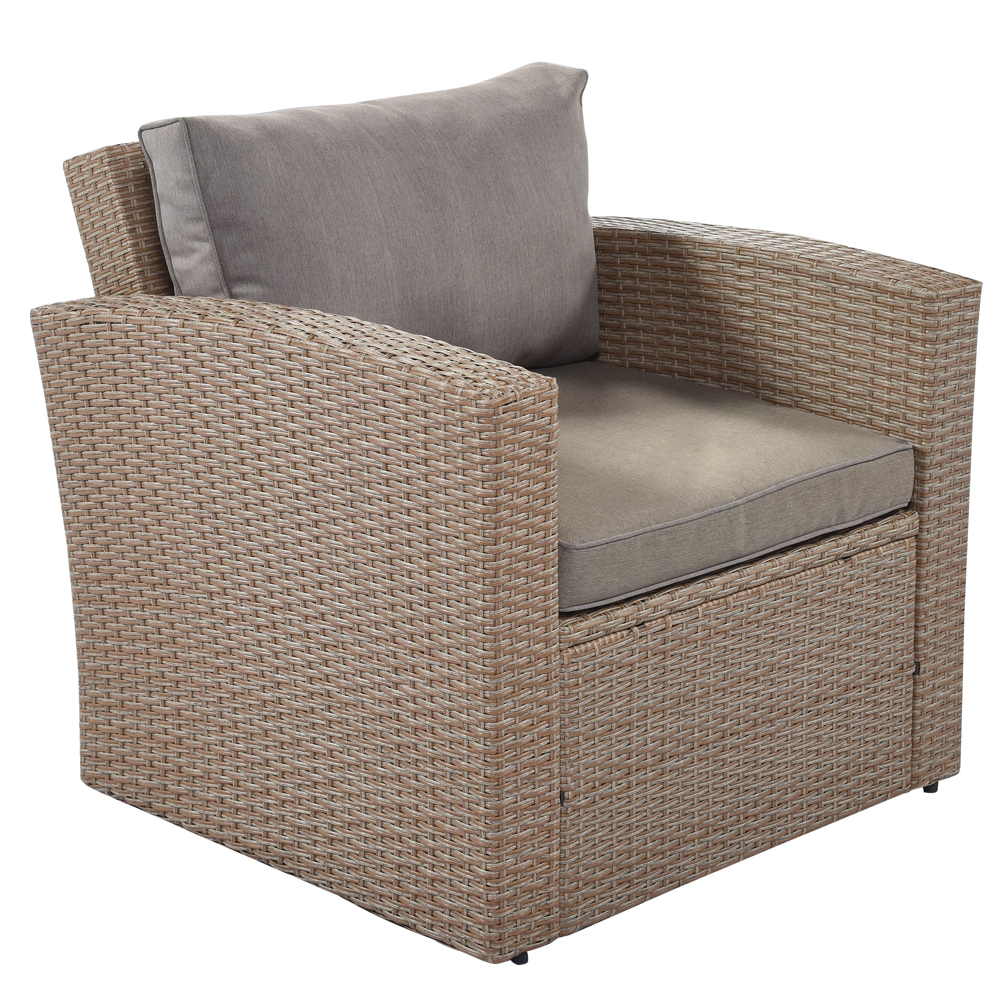 4 Piece Outdoor Rattan Reversible Paito Sofa with Cushions