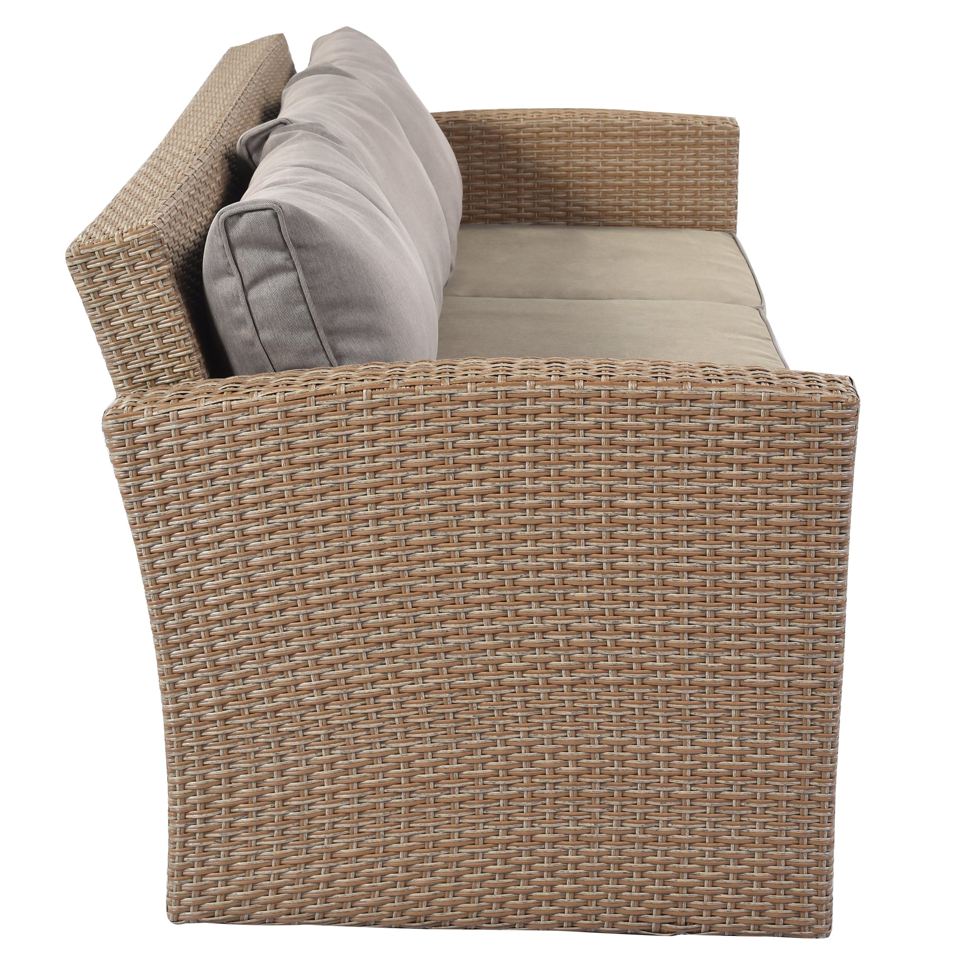 4 Piece Outdoor Rattan Reversible Paito Sofa with Cushions