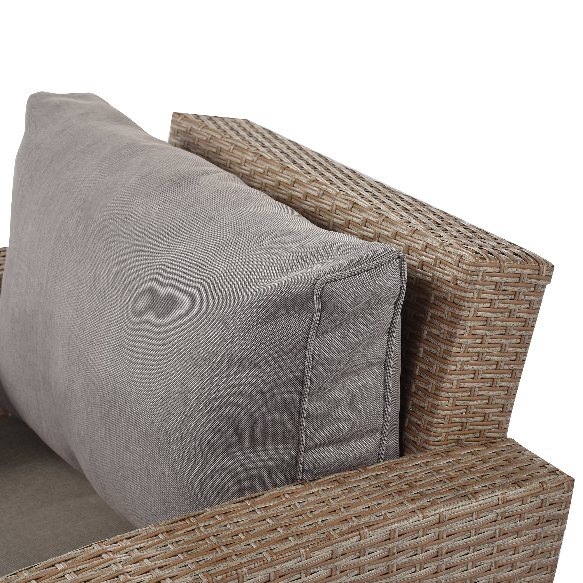 4 Piece Outdoor Rattan Reversible Paito Sofa with Cushions