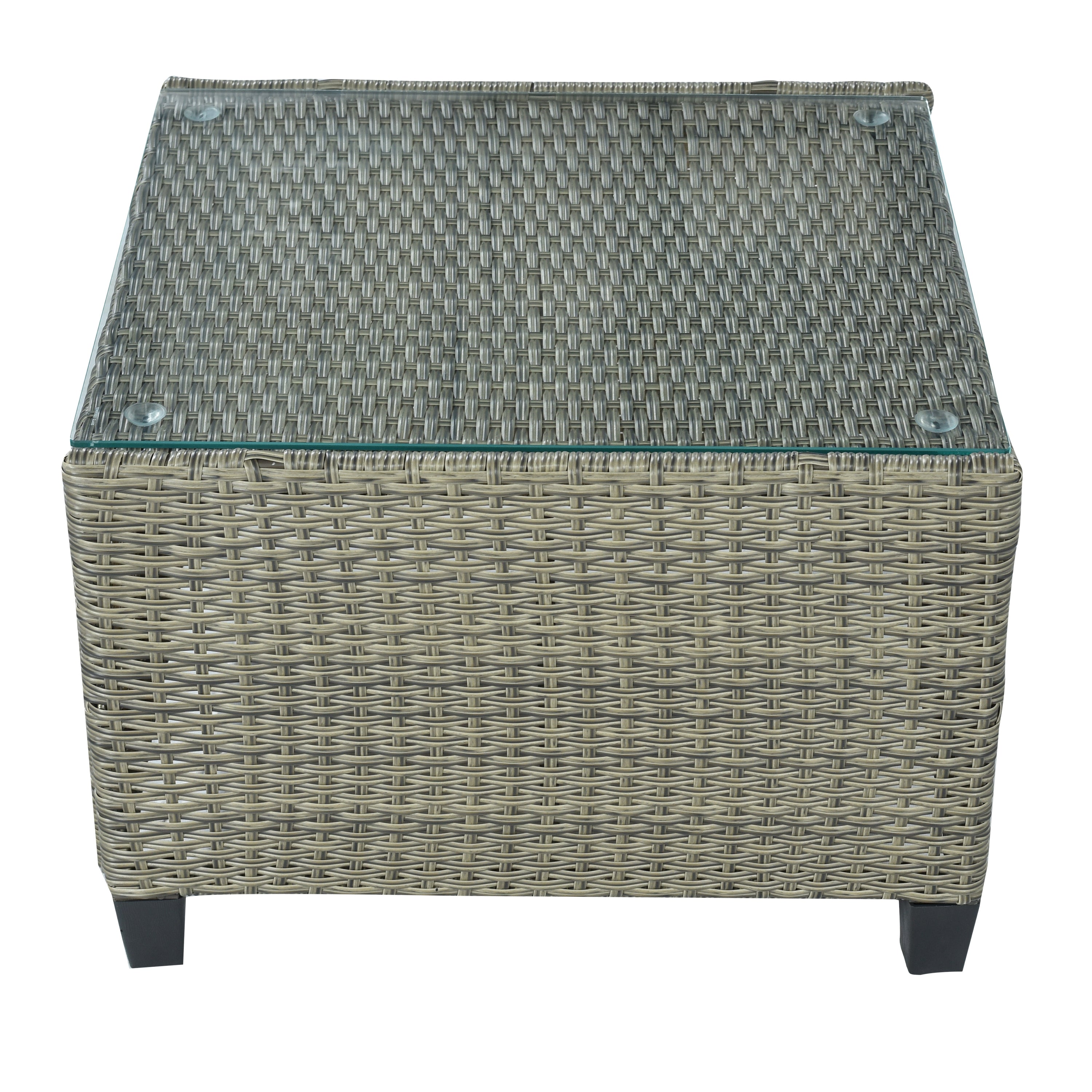 5 Piece Outdoor Rattan Reversible Patio Sofa with Coffee Table,Cushions and Single Chair