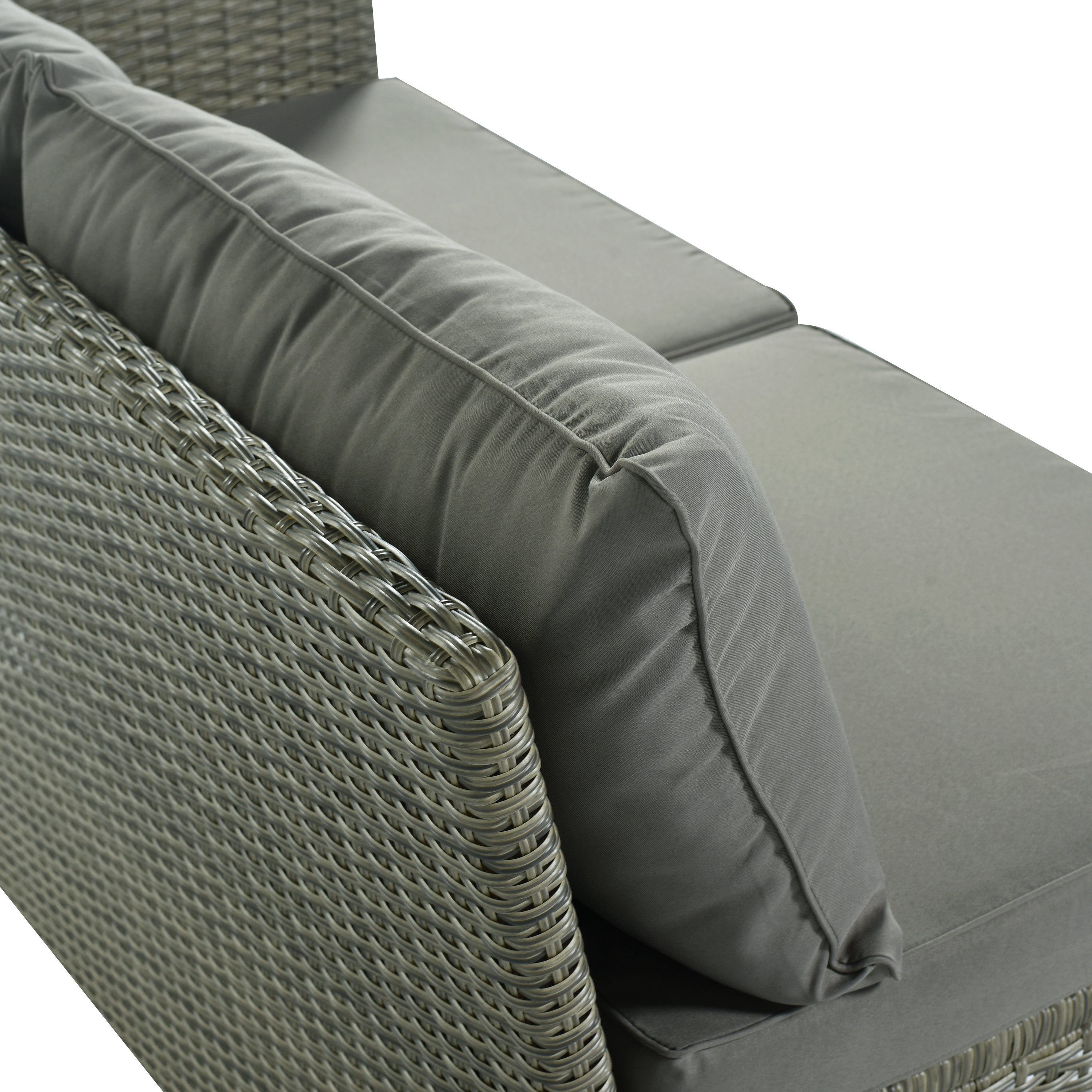 5 Piece Outdoor Rattan Reversible Patio Sofa with Coffee Table,Cushions and Single Chair